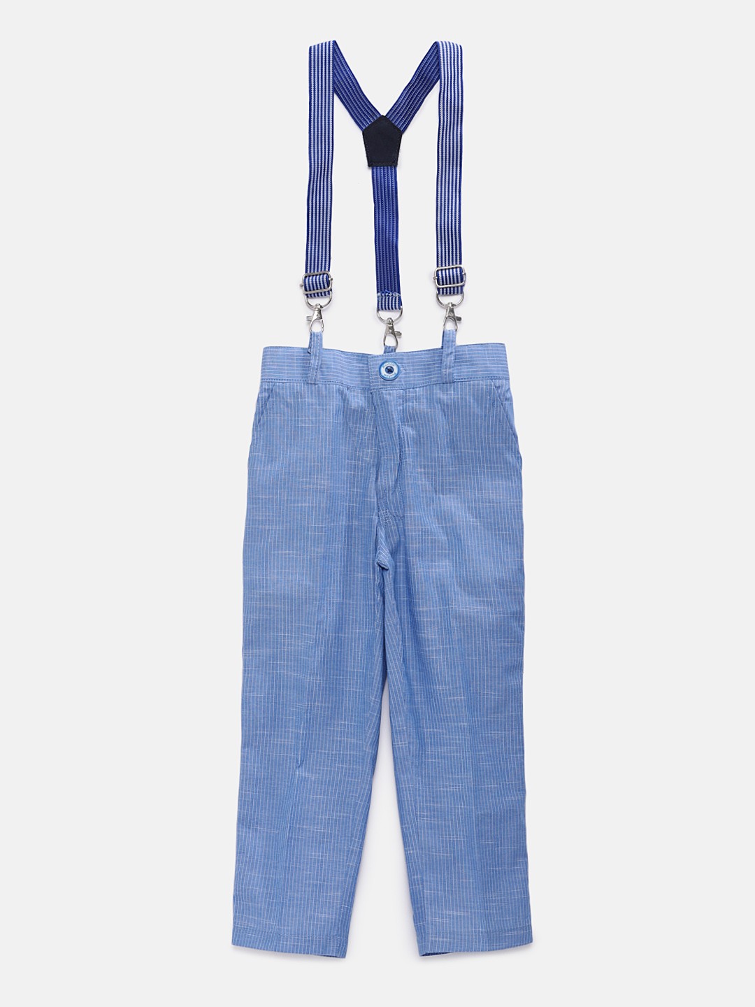 

RIKIDOOS Boys Blue Regular Fit Striped Regular Trousers