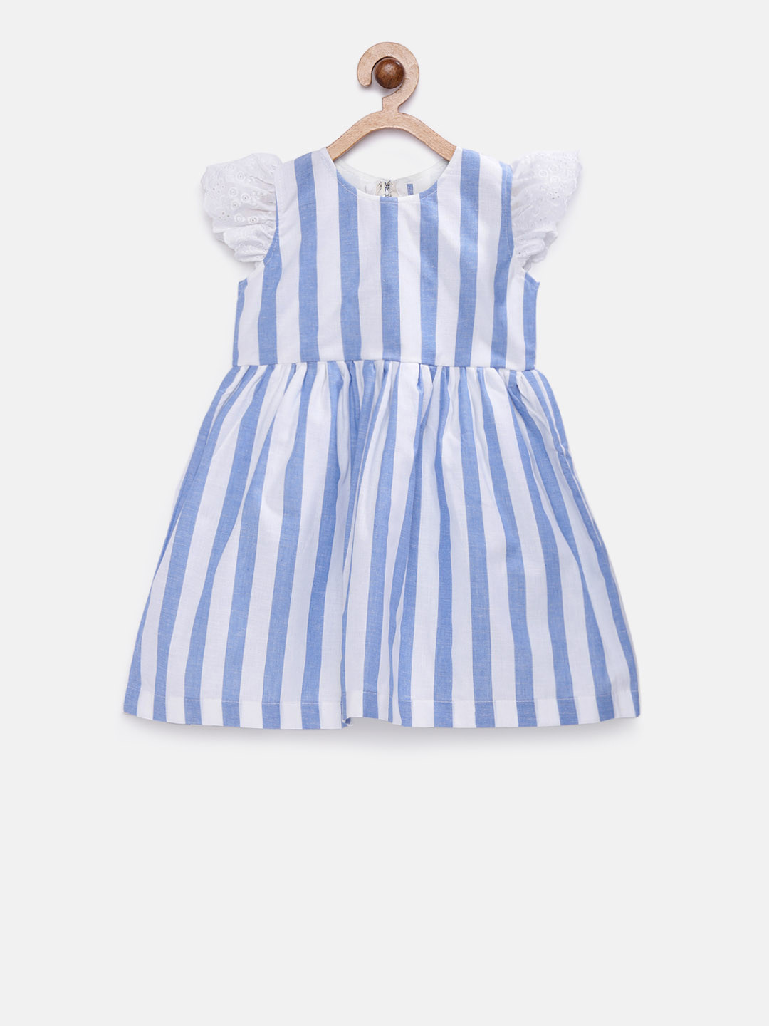 

RIKIDOOS Girls Blue & White A-Line Dress