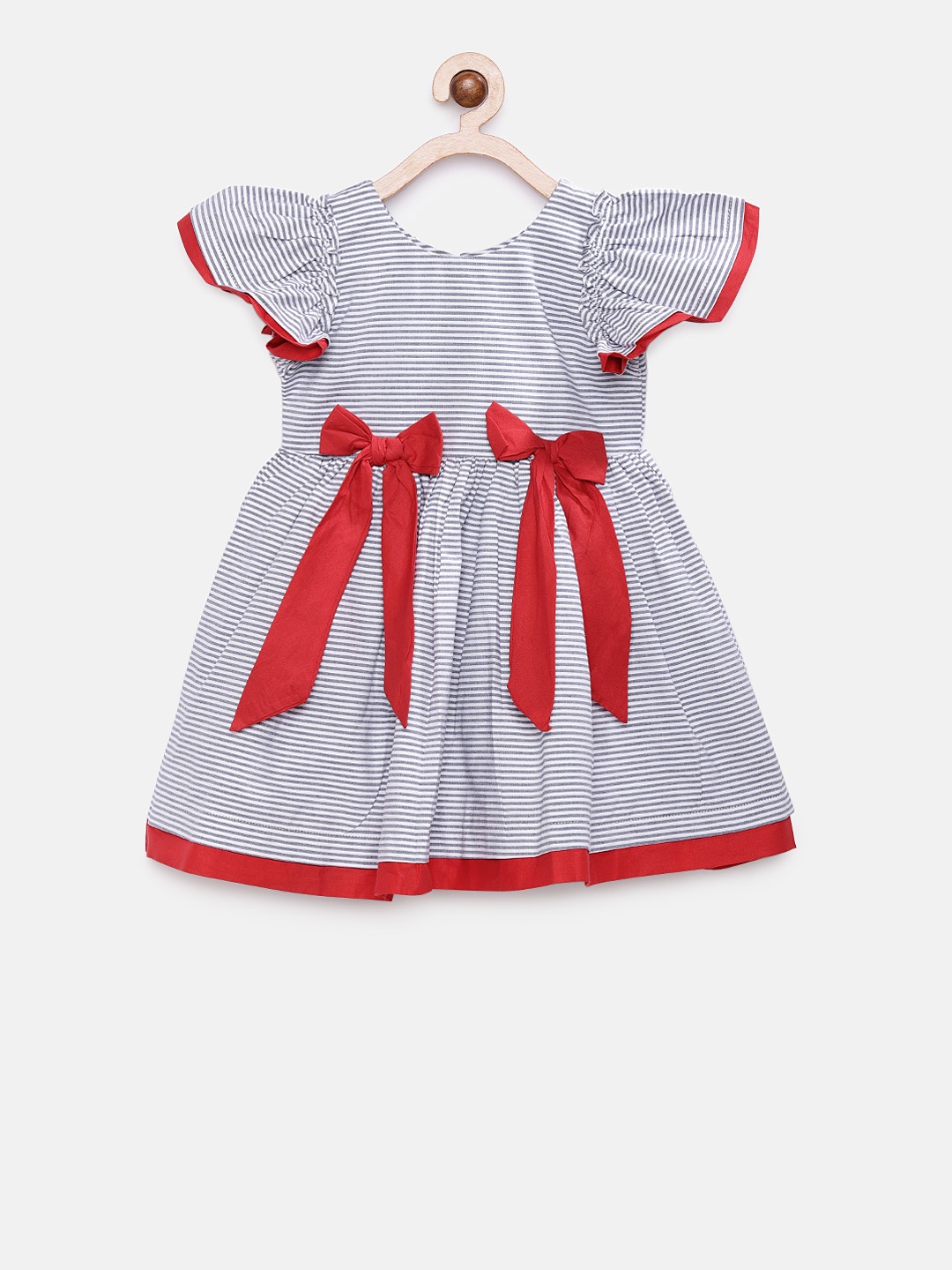 

RIKIDOOS Girls Grey & Red A-Line Dress
