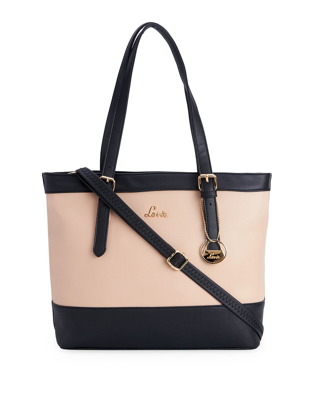 

Lavie Beige & Black Colourblocked Shoulder Bag