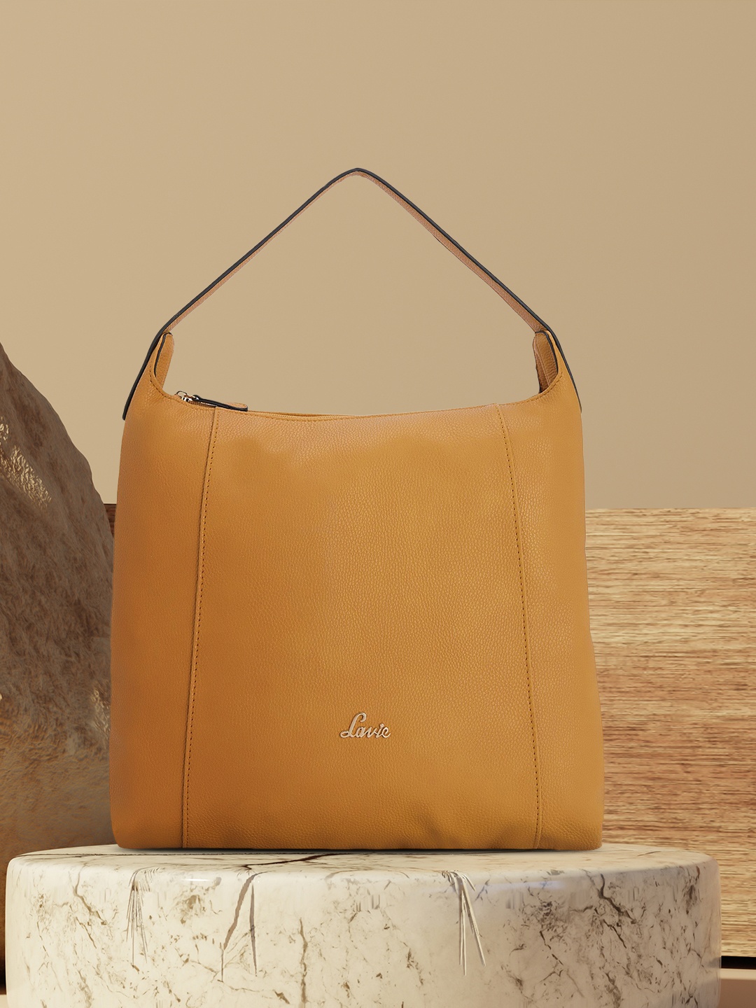 

Lavie Mustard Yellow Solid Handheld Bag