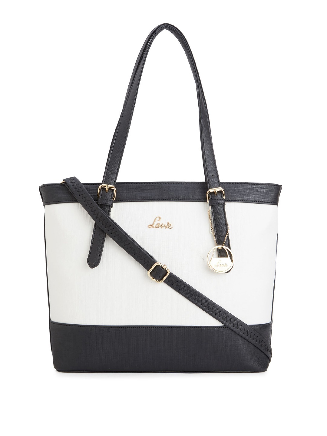 

Lavie Women White & Black Colourblocked Shoulder Bag