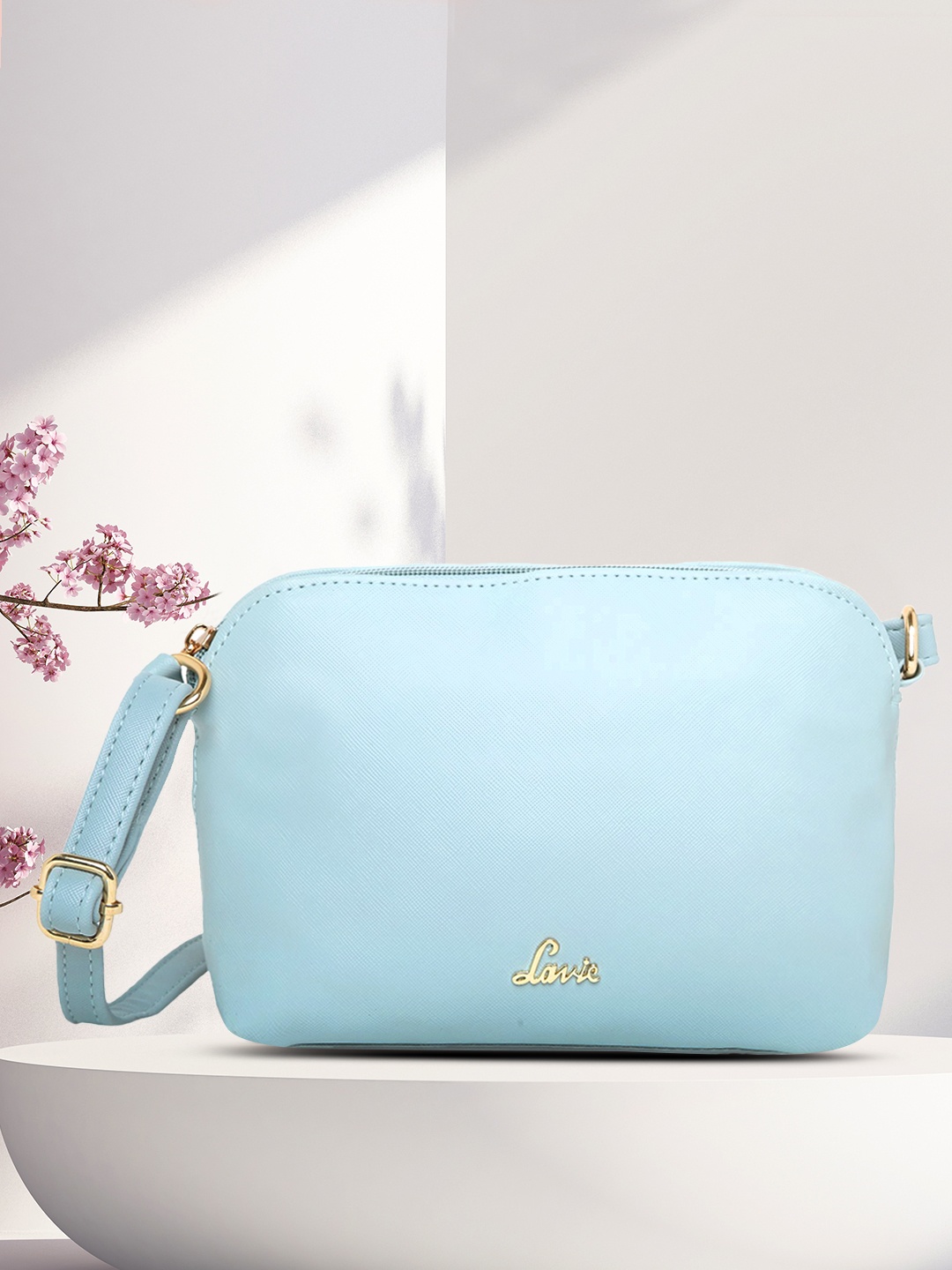 

Lavie Moritz Blue Textured Structured Emboss Sling Bag