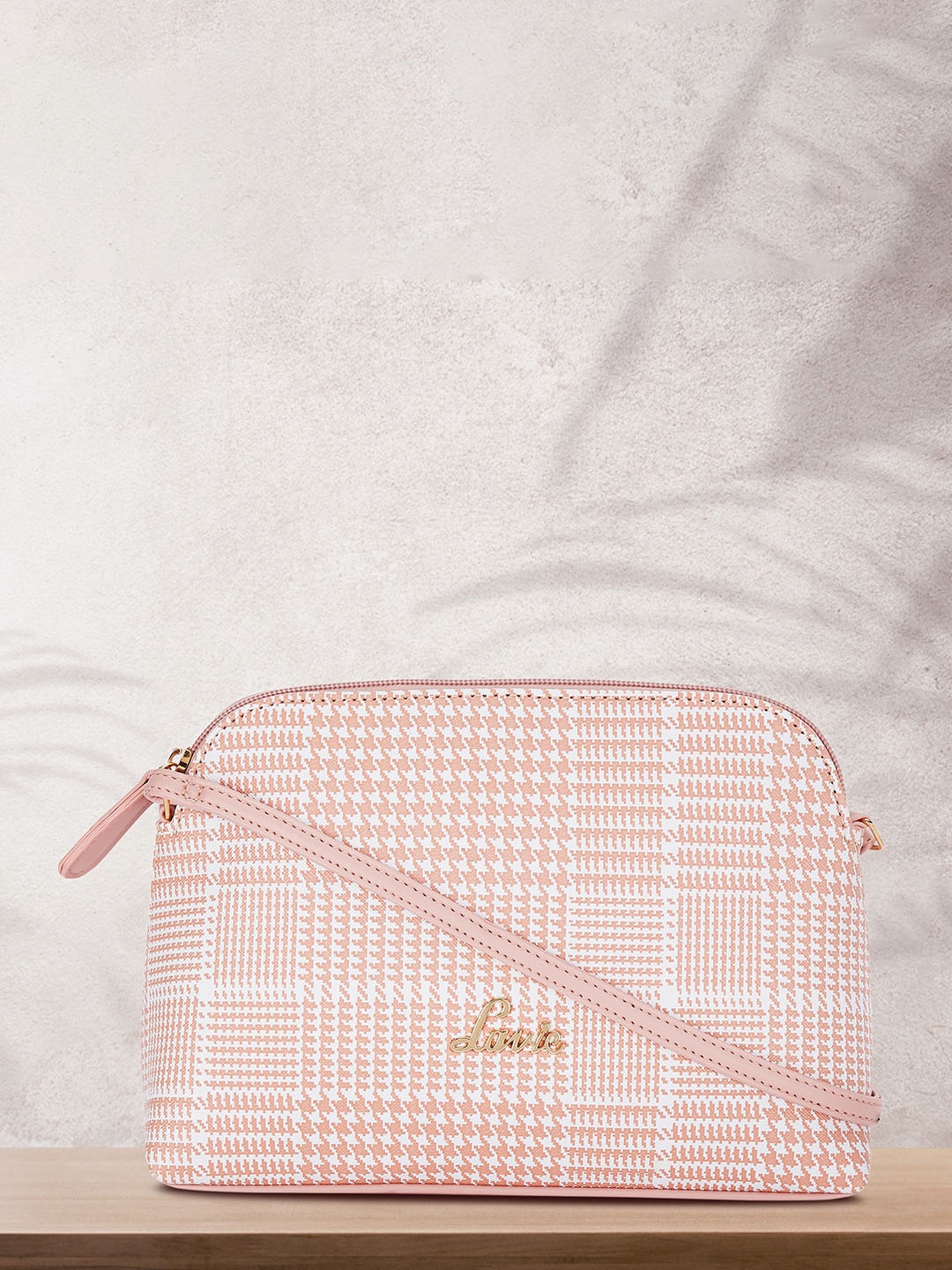 

Lavie Moritz Pink Solid Structured Saffiano Sling Bag