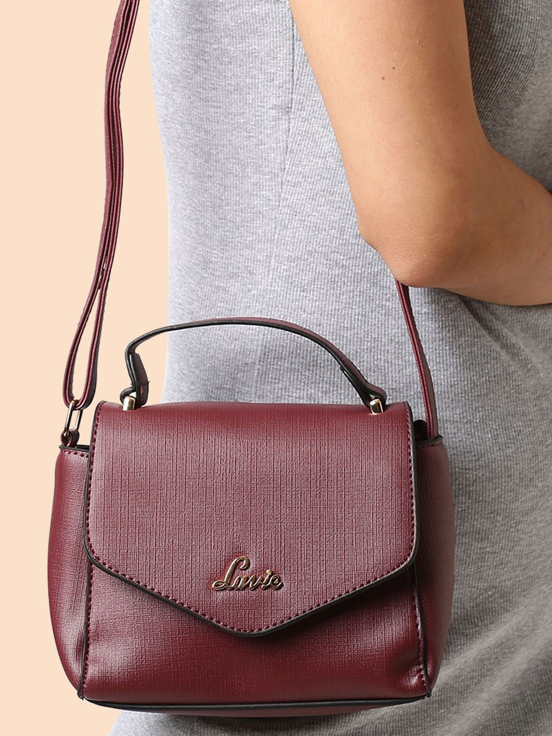 

Lavie Denali V Burgundy Solid Flap Sling Bag