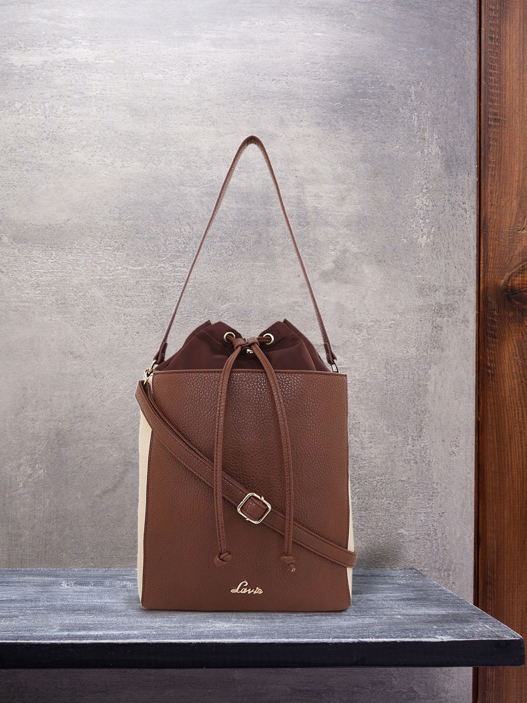 

Lavie Idiazabal Women Brown Solid Hobo Bag