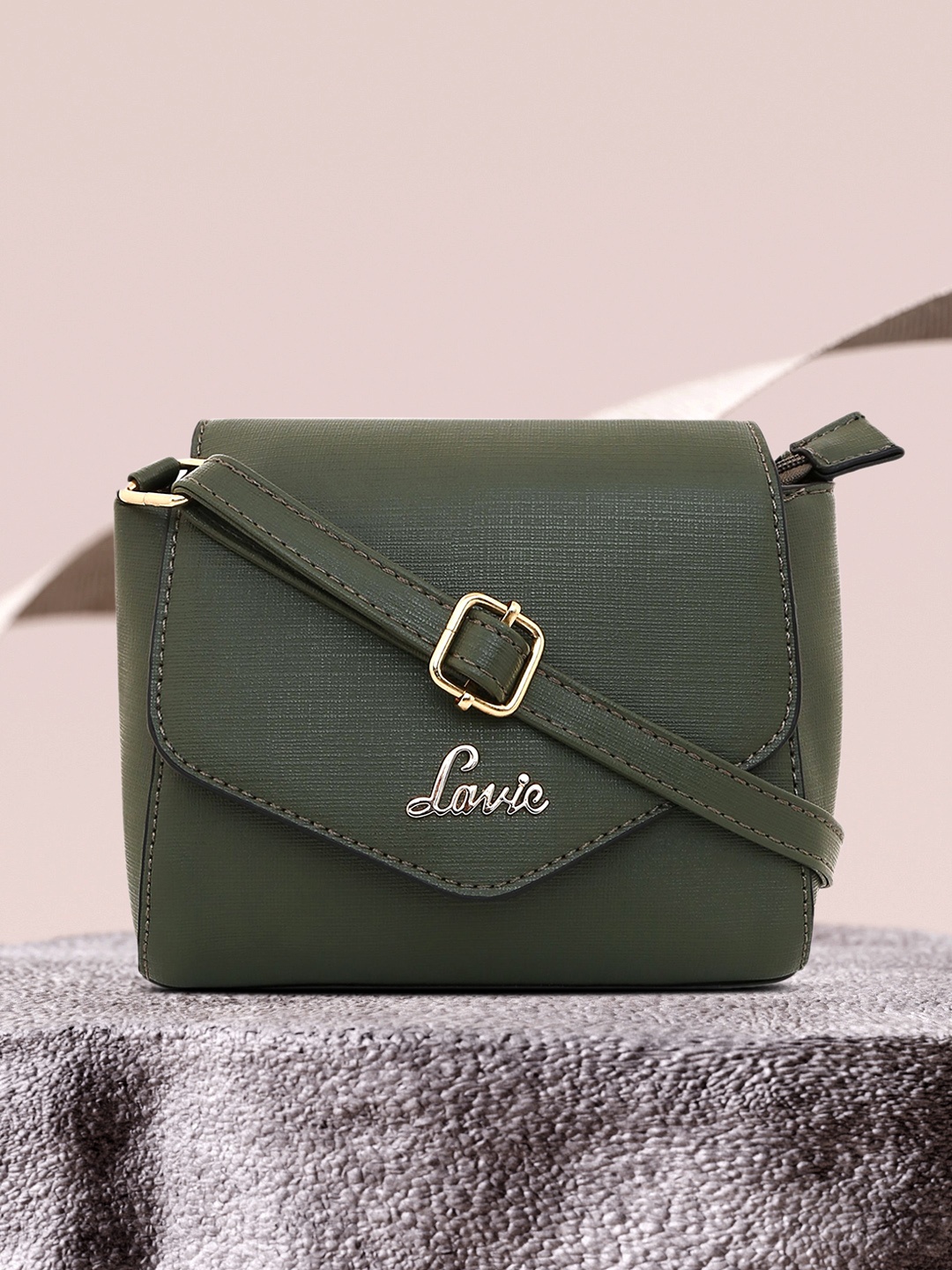 

Lavie Denali V Green Solid Flap Sling Bag