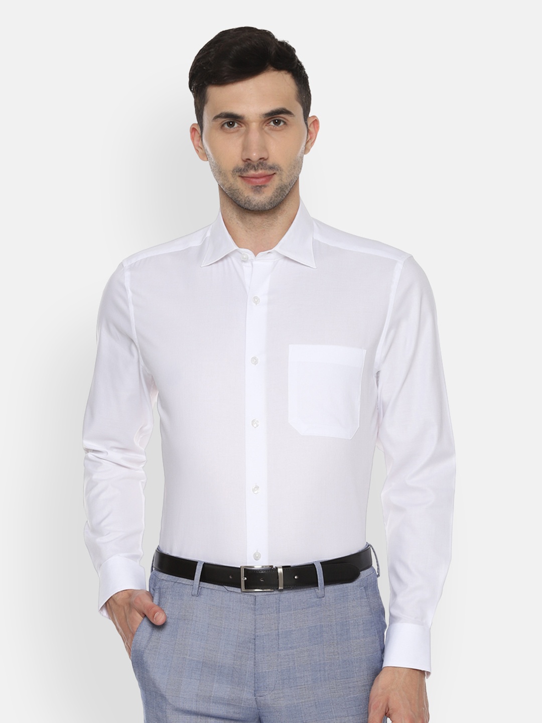 

Louis Philippe Men White Regular Fit Solid Formal Shirt