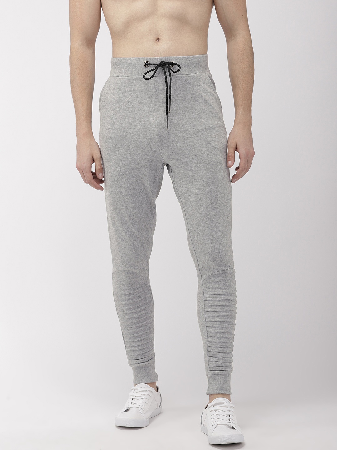 

Flying Machine Men Grey Melange Slim Fit Solid Joggers
