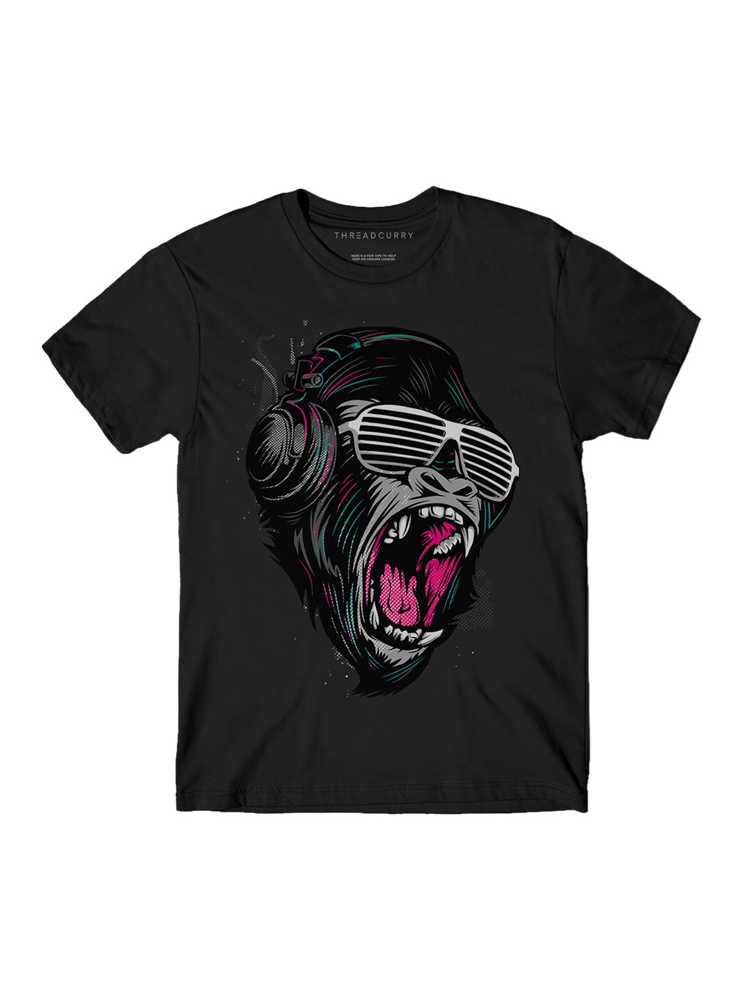 

THREADCURRY Boys Black Music Party Print Tshirt