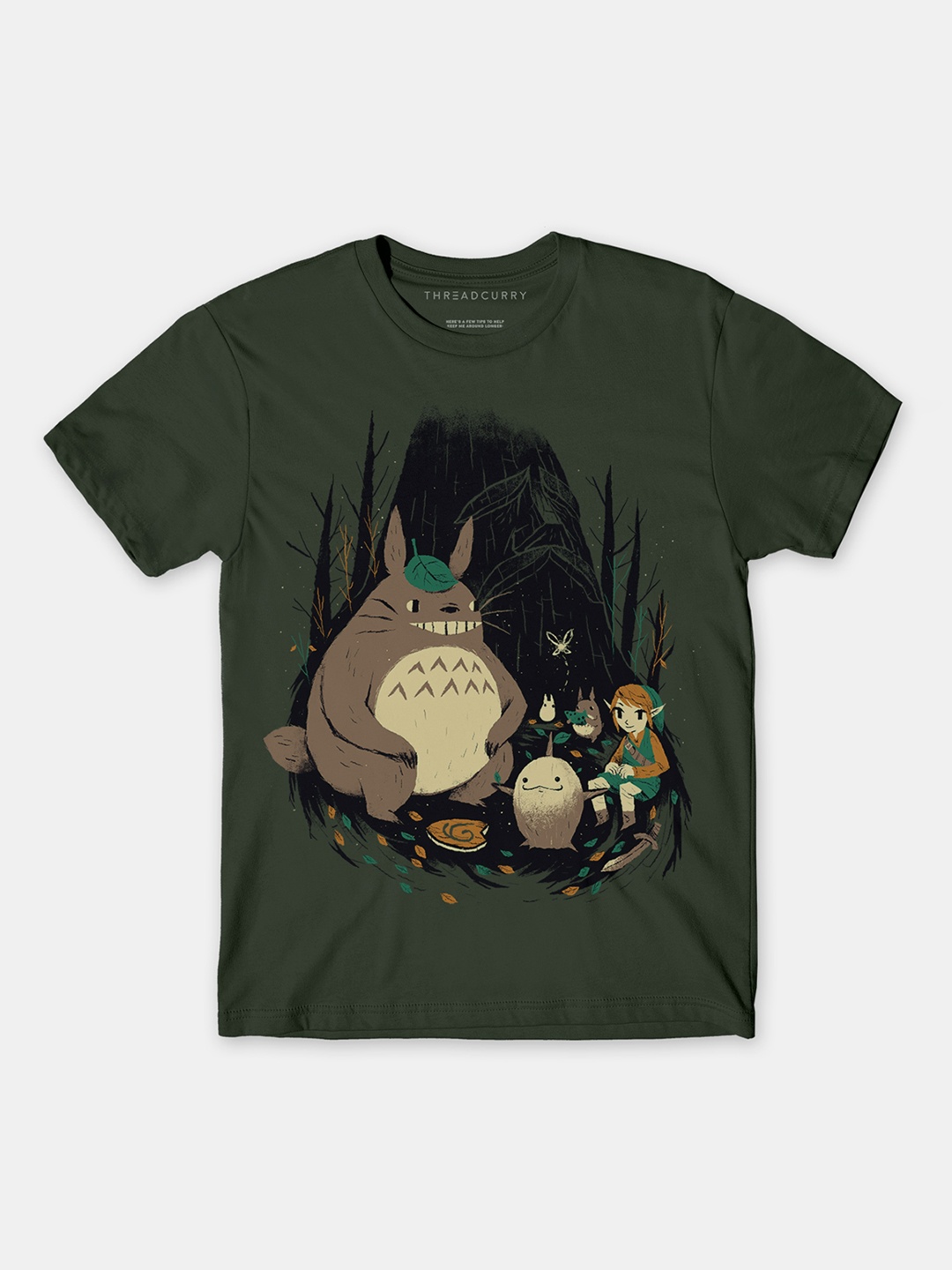 

THREADCURRY Boys Olive Green Comic Print T-shirt