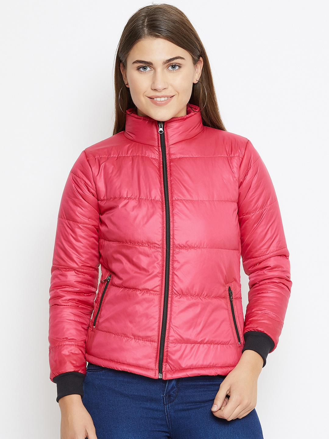 

Belle Fille Women Pink Solid Insulator Puffer Jacket