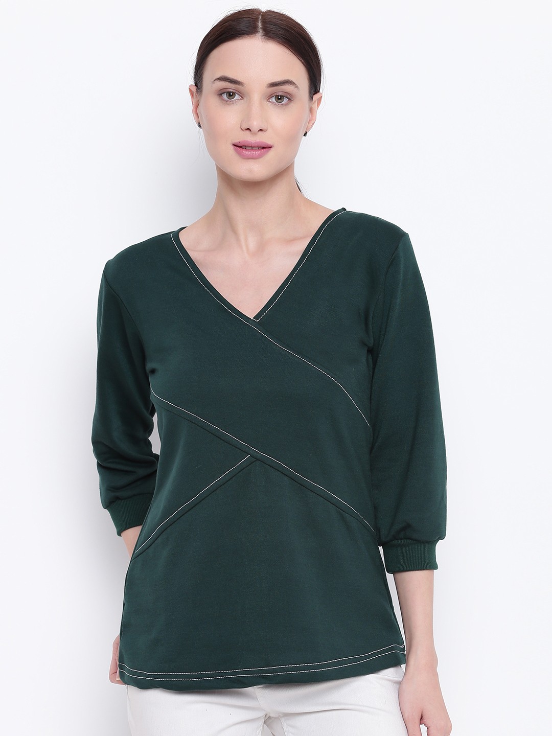 

Belle Fille Women Green Solid Top