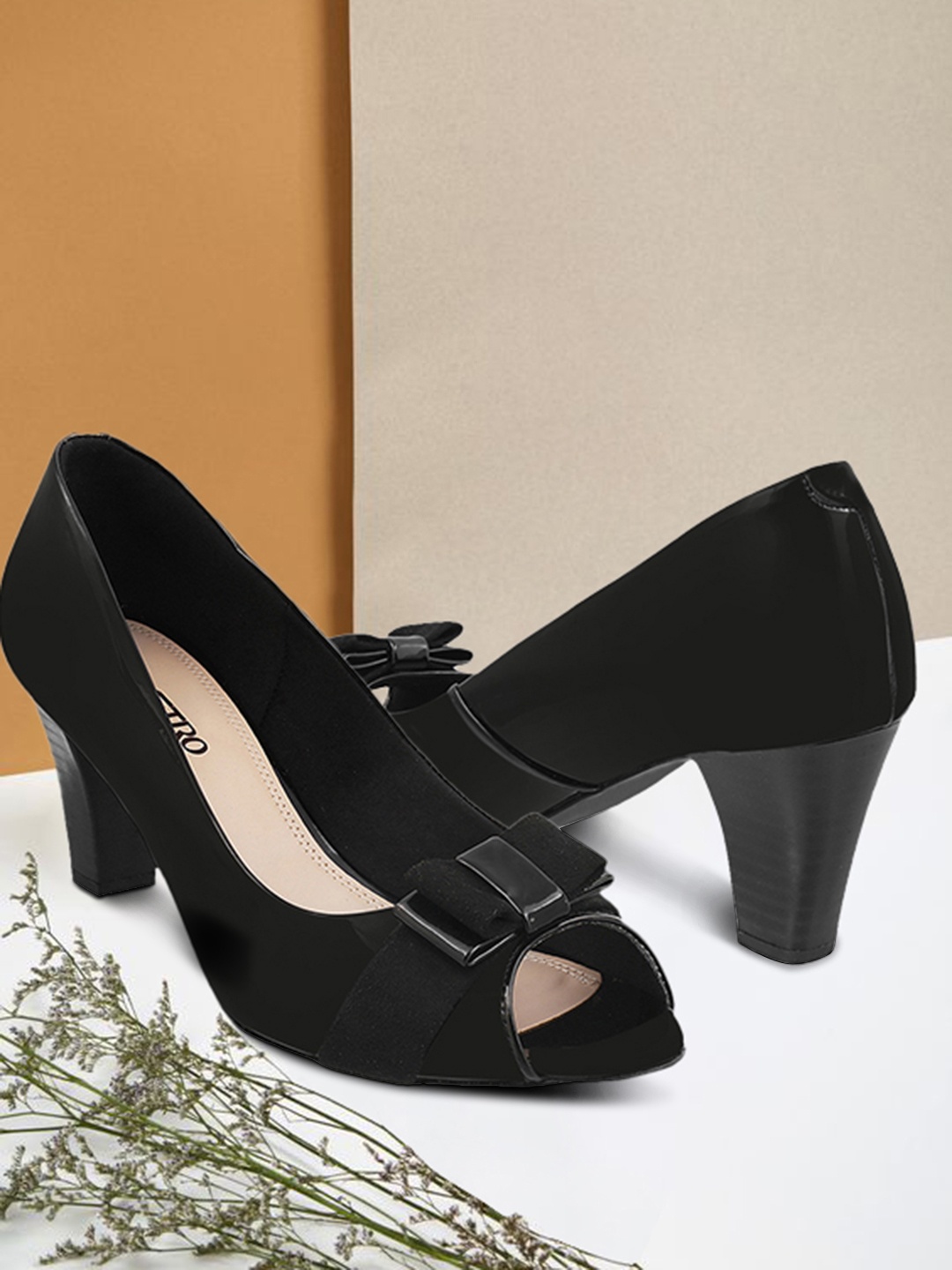 

Metro Women Black Solid Peep Toes