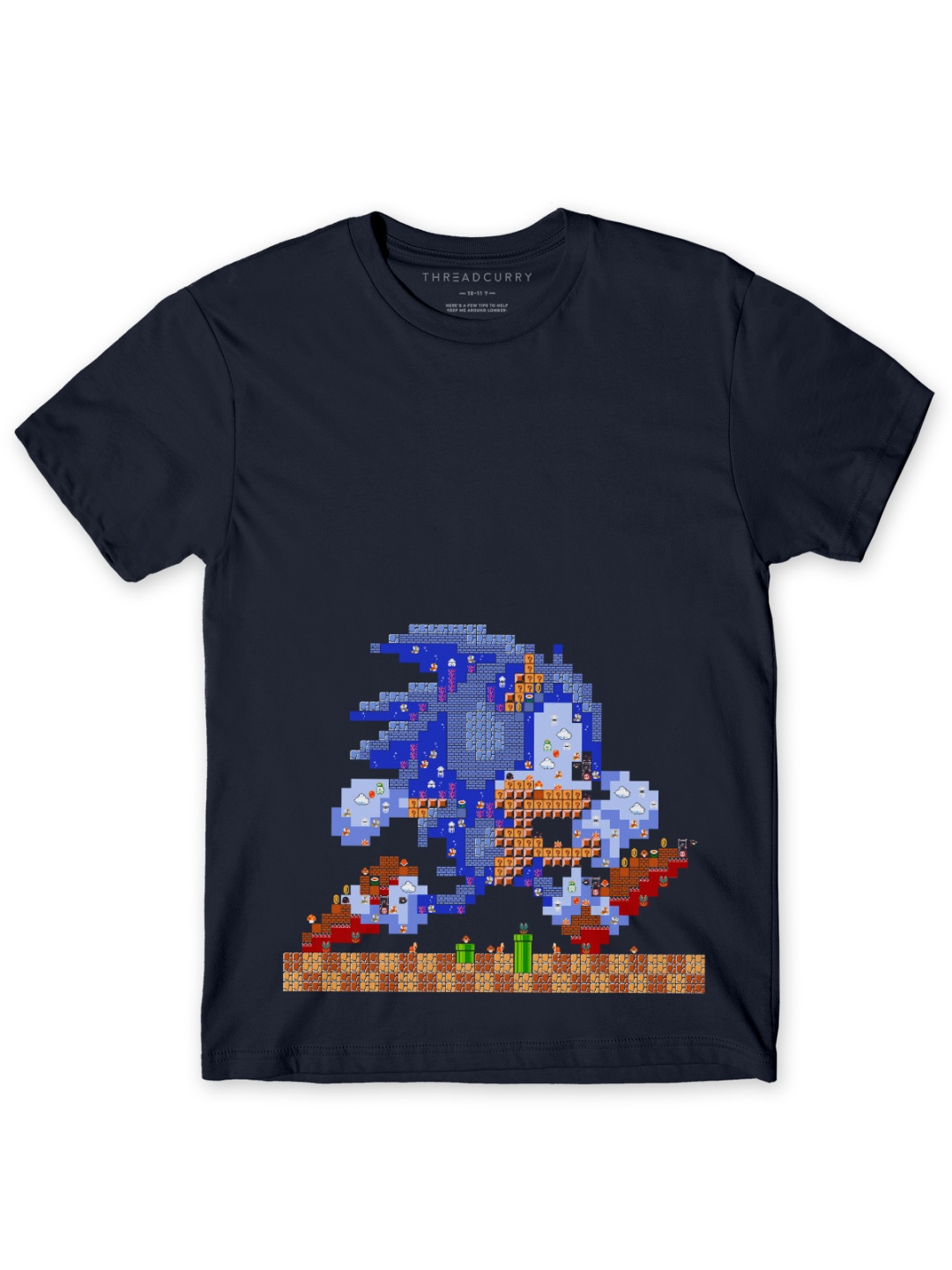 

THREADCURRY Boys Navy Blue Comic Print Tshirt