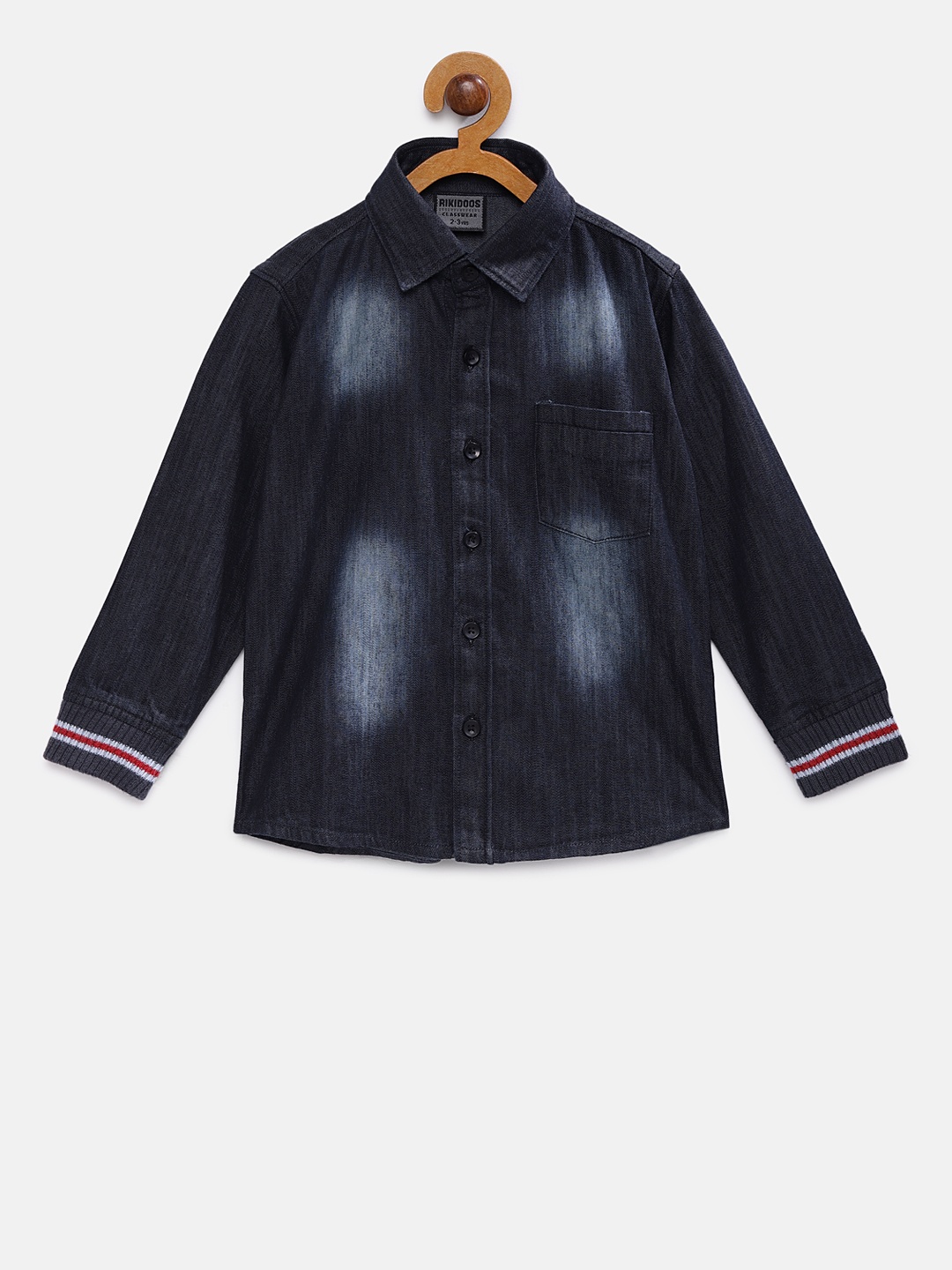 

RIKIDOOS Boys Blue Regular Fit Solid Casual Shirt