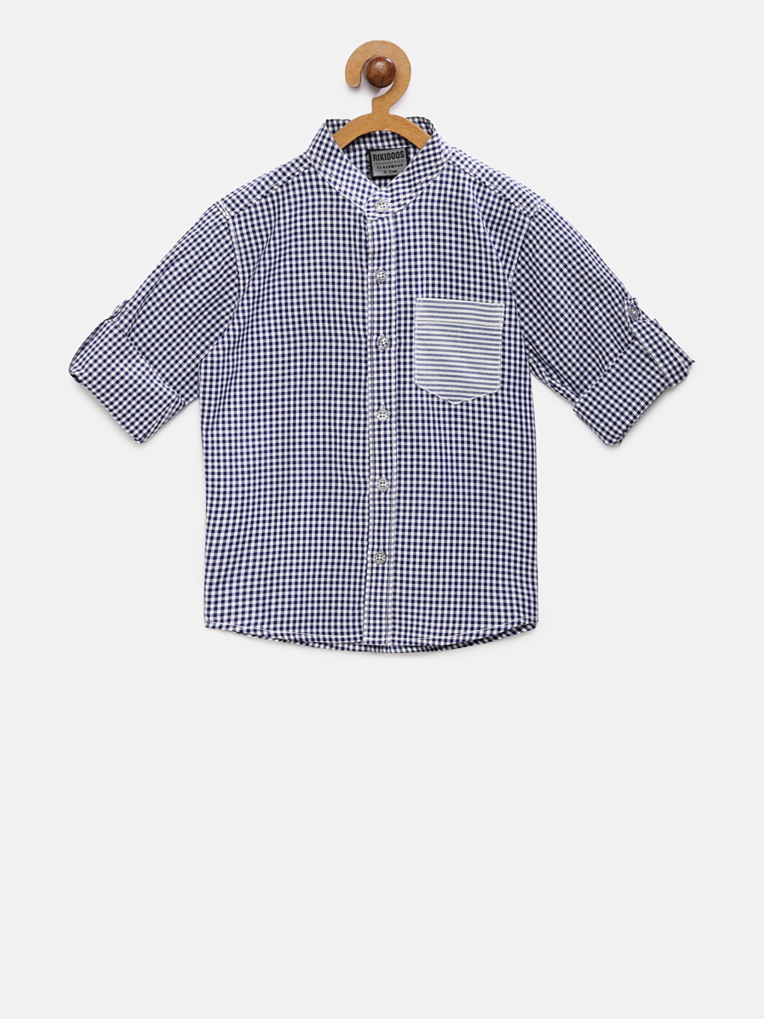 

RIKIDOOS Boys Blue & Off-White Regular Fit Checked Casual Shirt