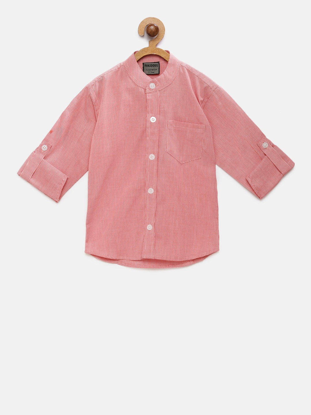 

RIKIDOOS Boys Red Regular Fit Checked Casual Shirt