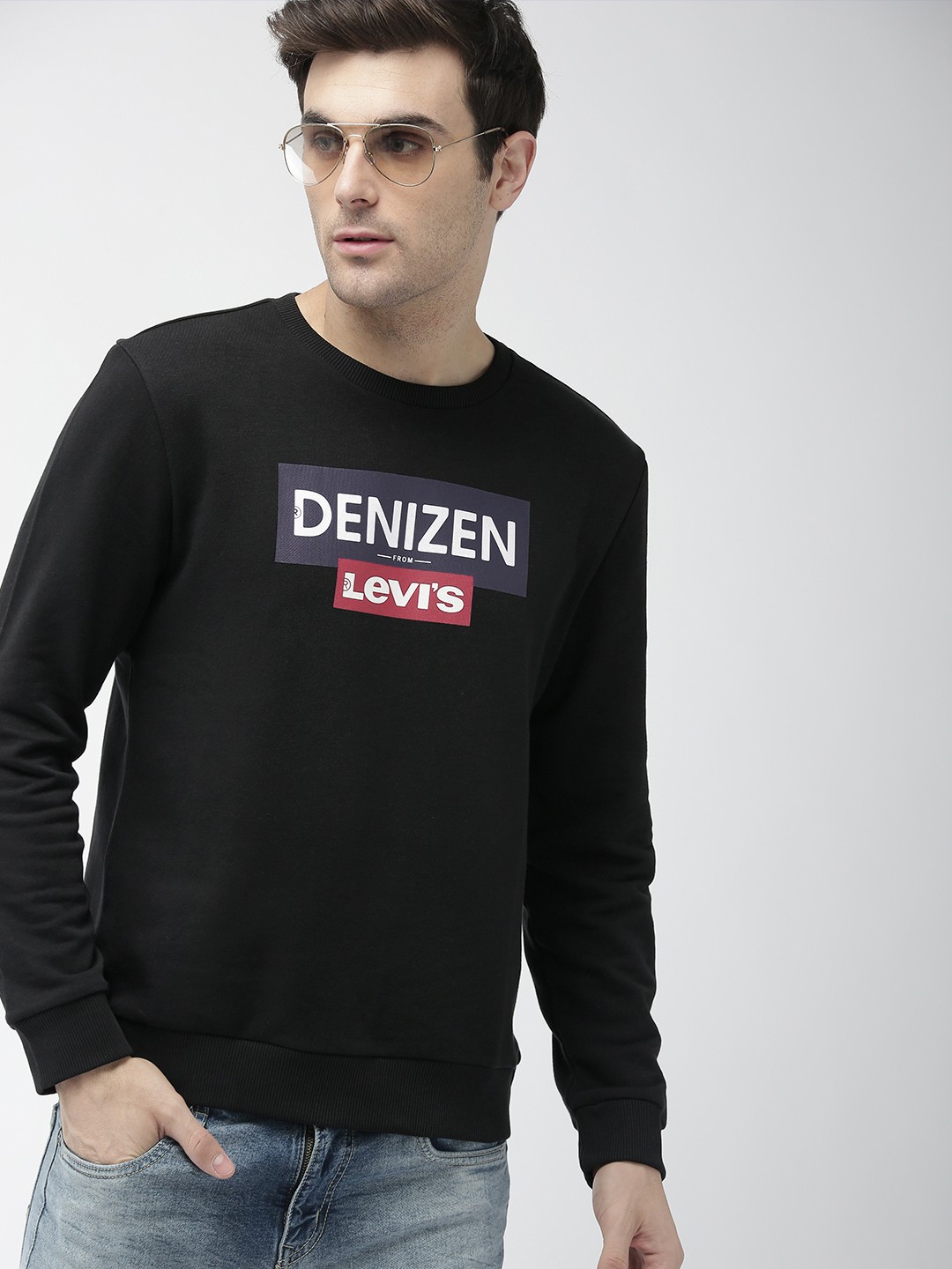 

Denizen From Levis Men Black Printed Sweatshirt