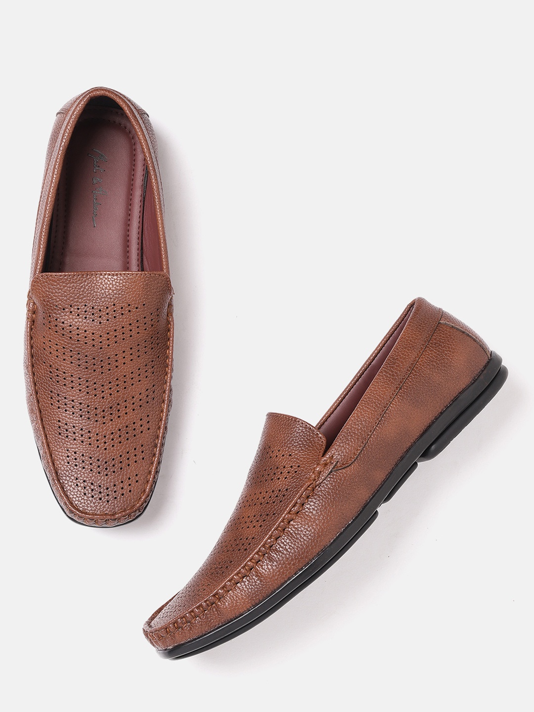 

Mast & Harbour Men Brown Perforated Loafers