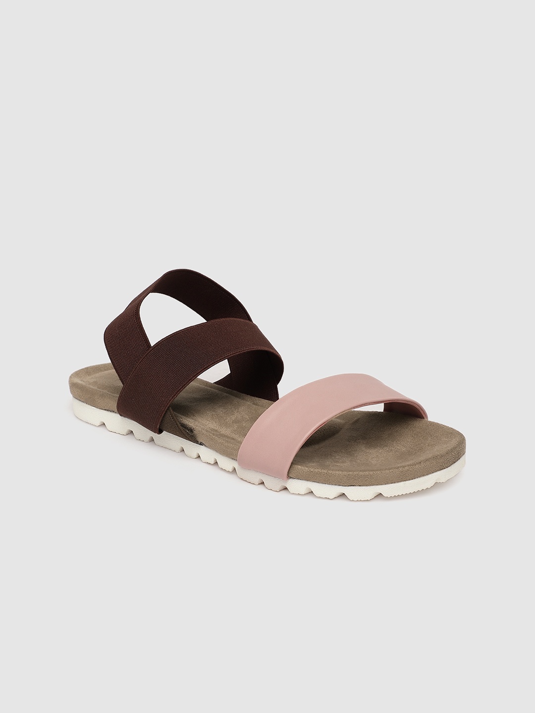

Rocia Women Pink & Brown Colourblocked Open Toe Flats