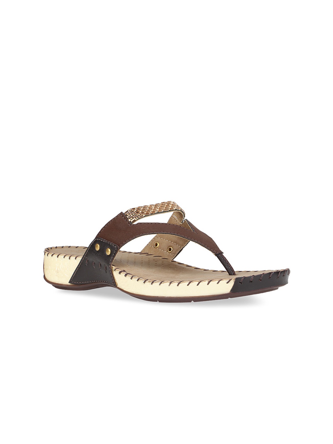 

Rocia Women Brown Embellished Open Toe Flats