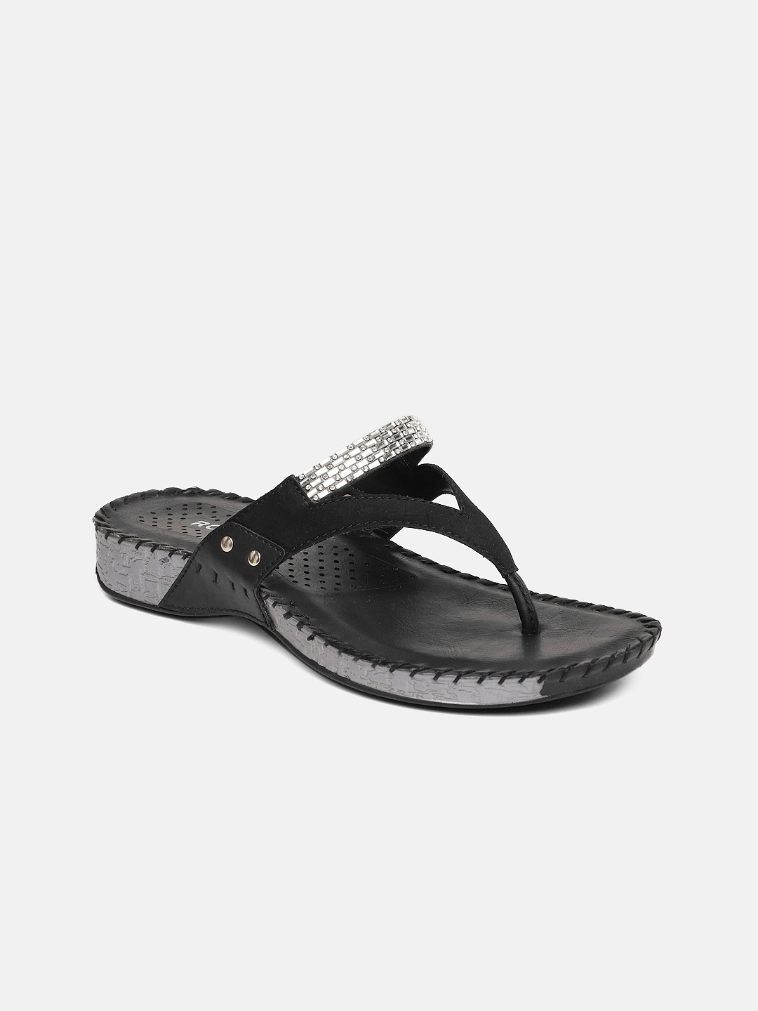 

Rocia Women Black Solid Open Toe Flats