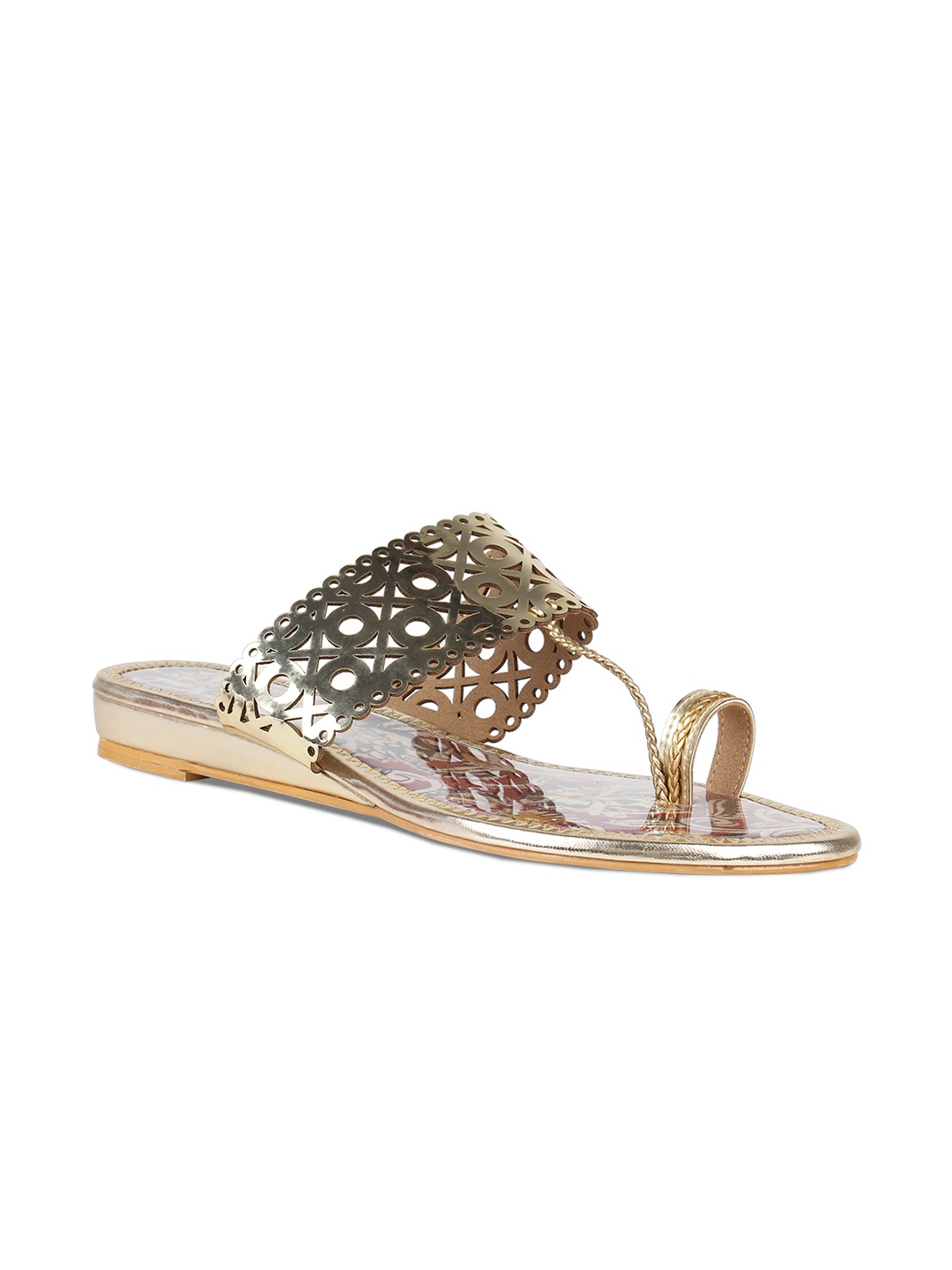 

Rocia Women Gold-Toned Solid One Toe Flats