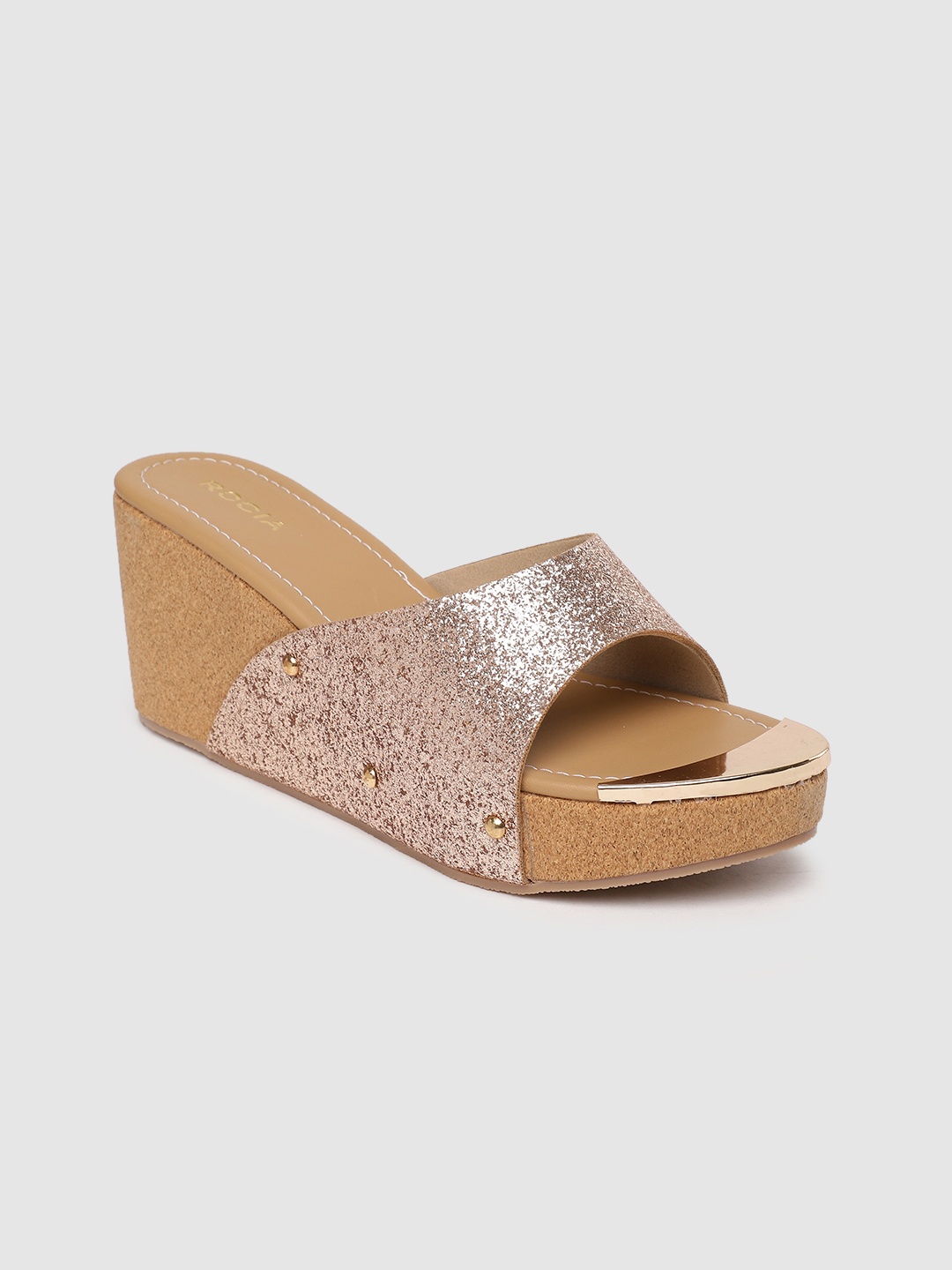 

Rocia Women Rose Gold-Toned Embellished Sandals