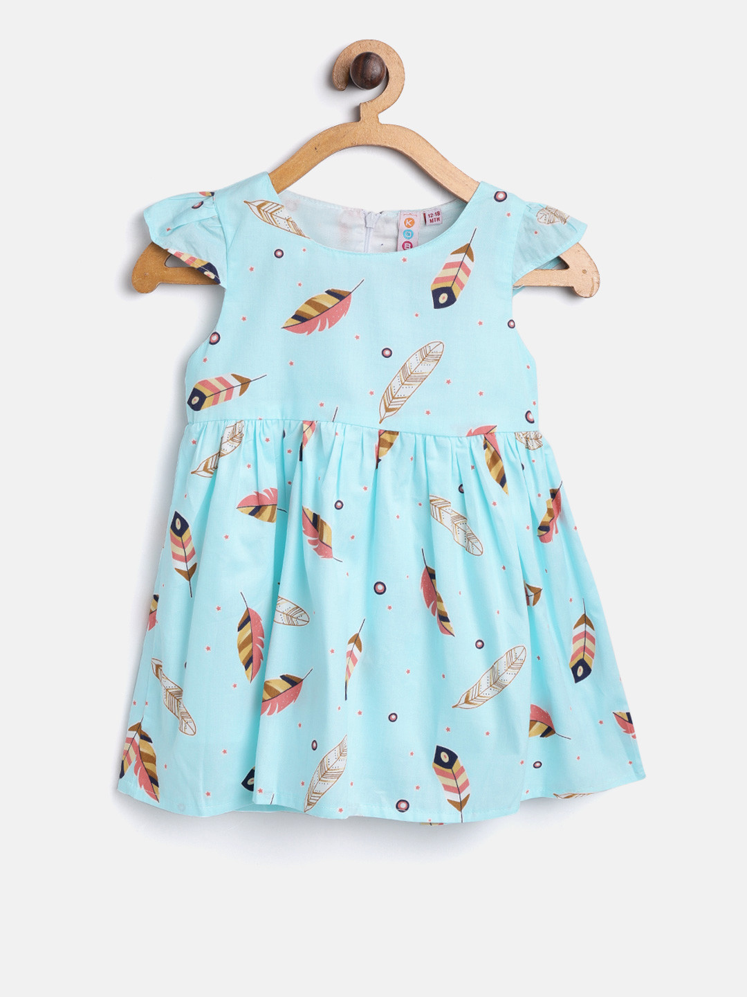

Kids On Board Girls Blue & Pink Printed A-Line Dress
