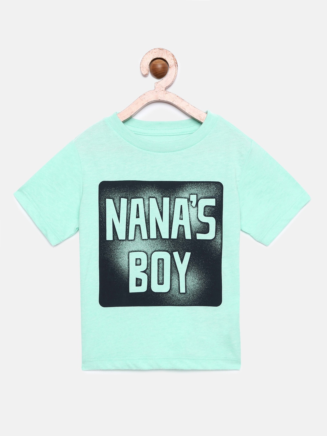

The Childrens Place Boys Sea Green Printed Round Neck T-shirt