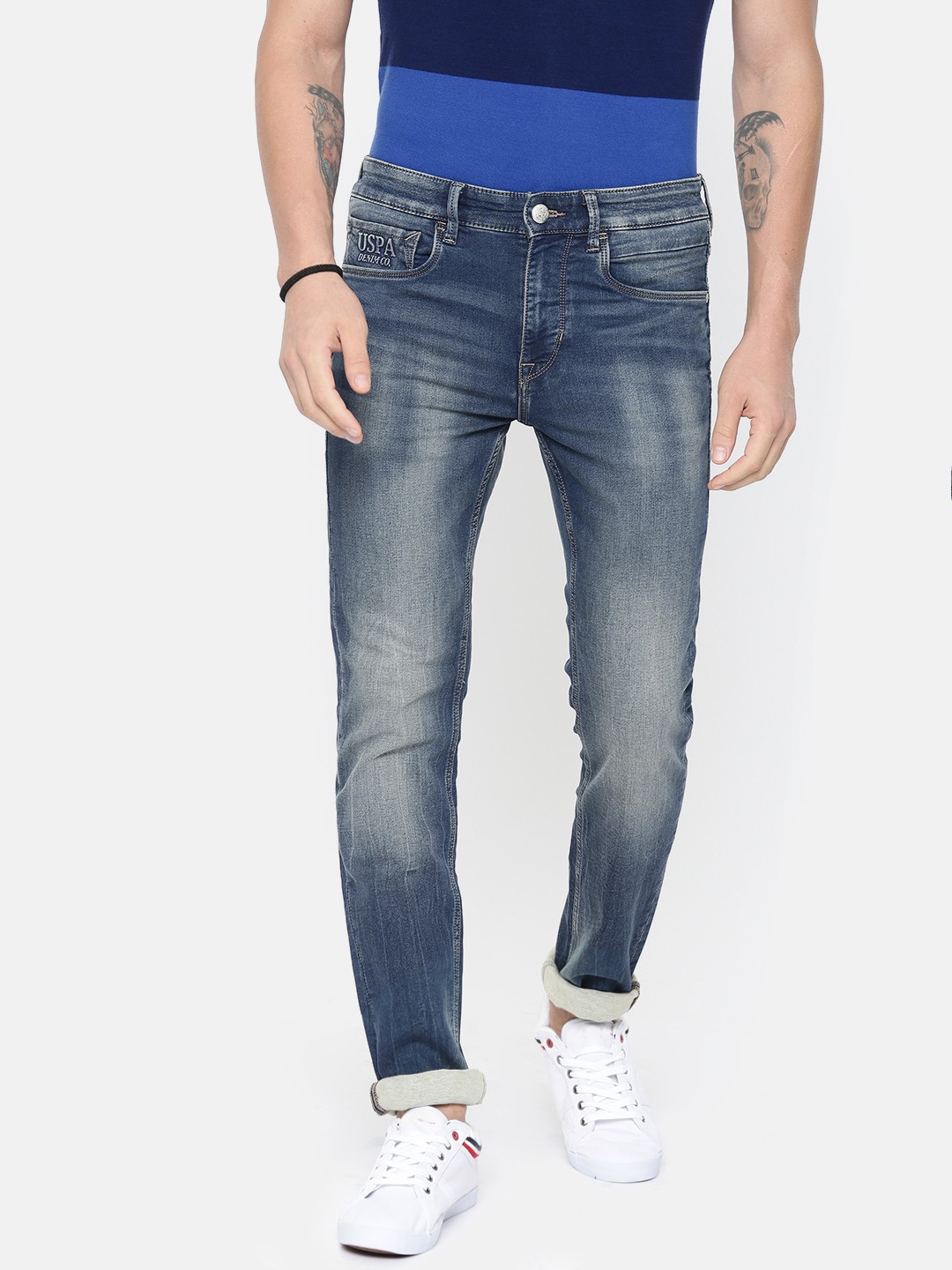 

U.S. Polo Assn. Denim Co. Men Blue Skinny Fit Mid-Rise Clean Look Jeans
