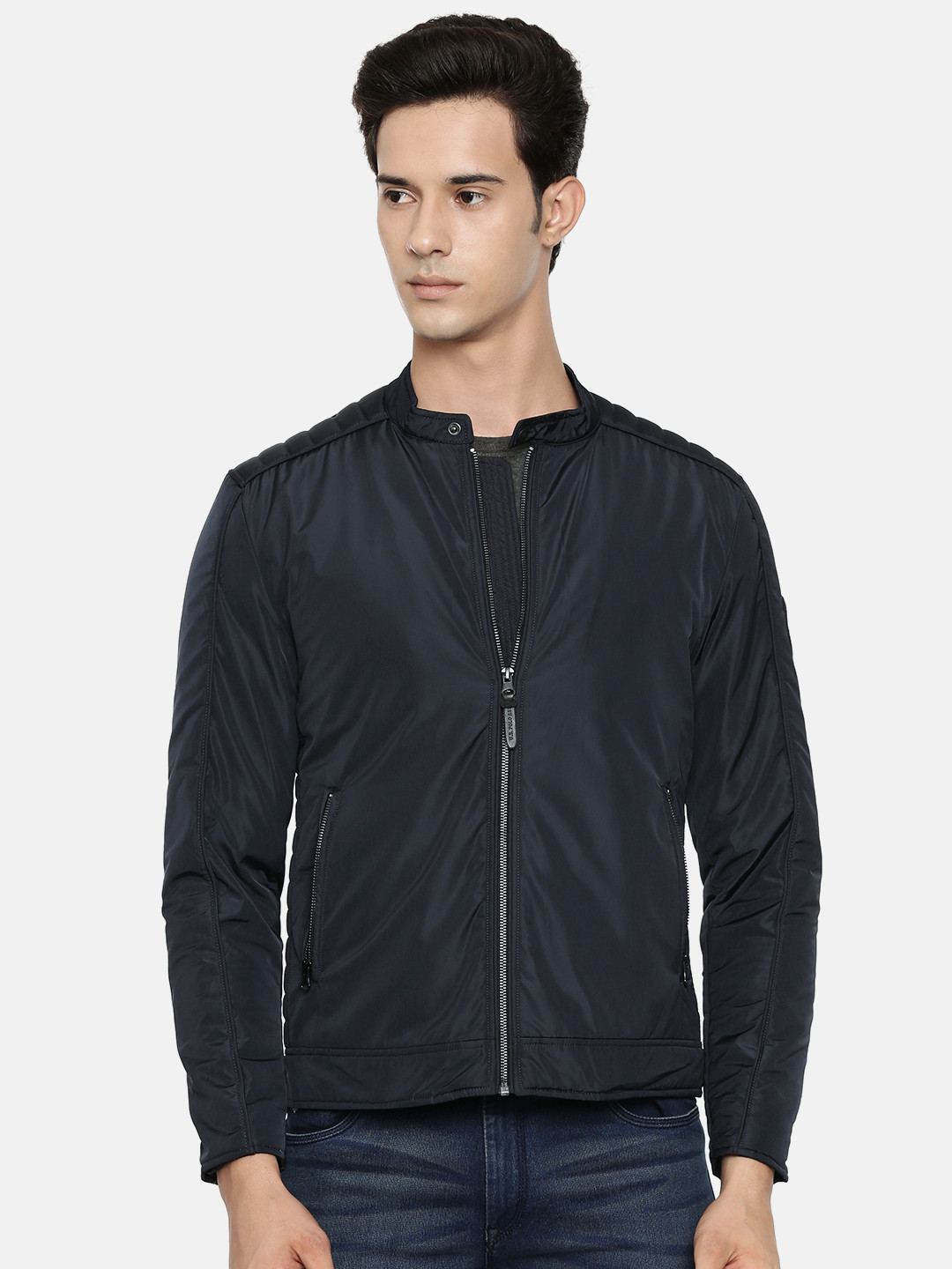 

U.S. Polo Assn. Denim Co. Men Navy Blue Solid Padded Jacket