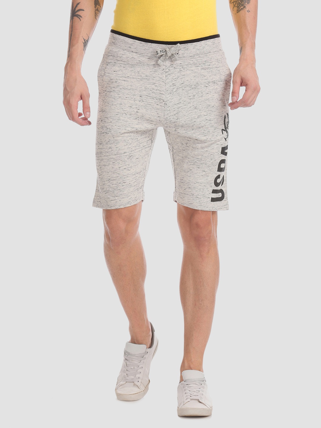 

U.S. Polo Assn. Denim Co. Men Grey Printed Regular Shorts