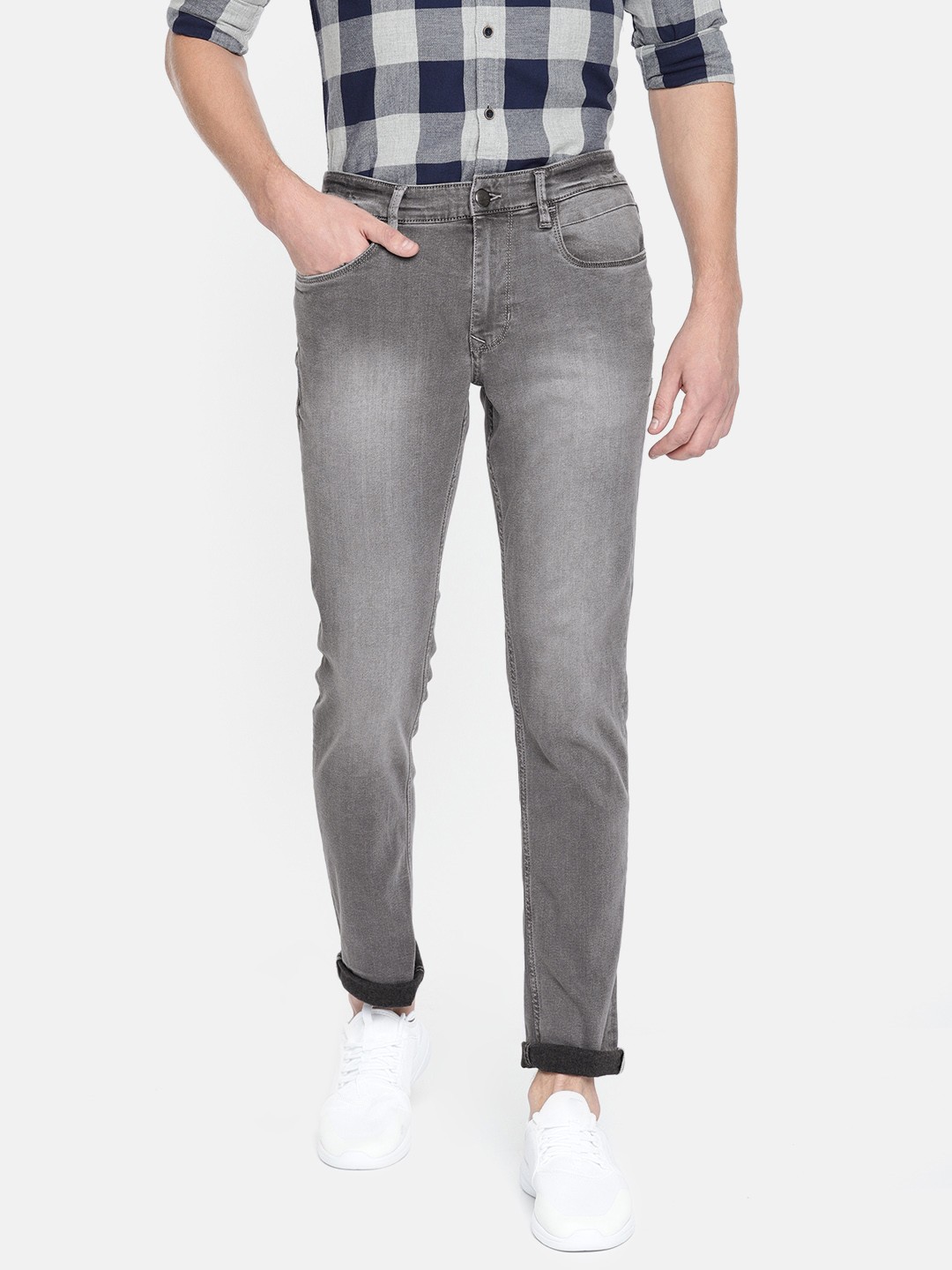 

U.S. Polo Assn. Denim Co. Men Grey Slim Fit Mid-Rise Clean Look Stretchable Jeans