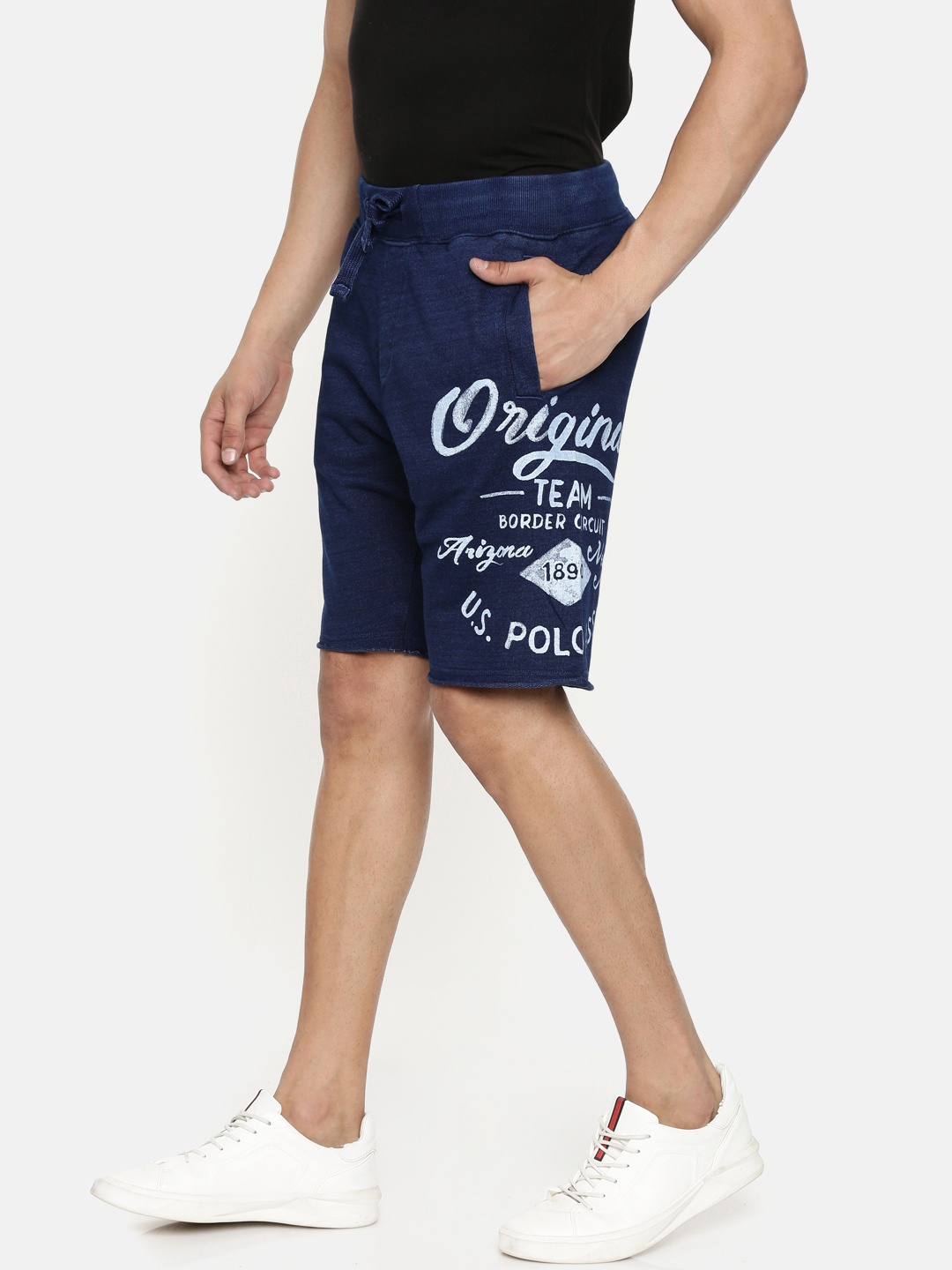

U.S. Polo Assn. Denim Co. Men Navy Blue Printed Shorts