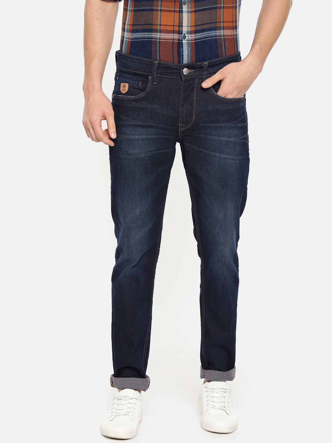 

U.S. Polo Assn. Denim Co. Men Navy Brandon Slim Fit Mid-Rise Clean Look Stretchable Jeans, Navy blue