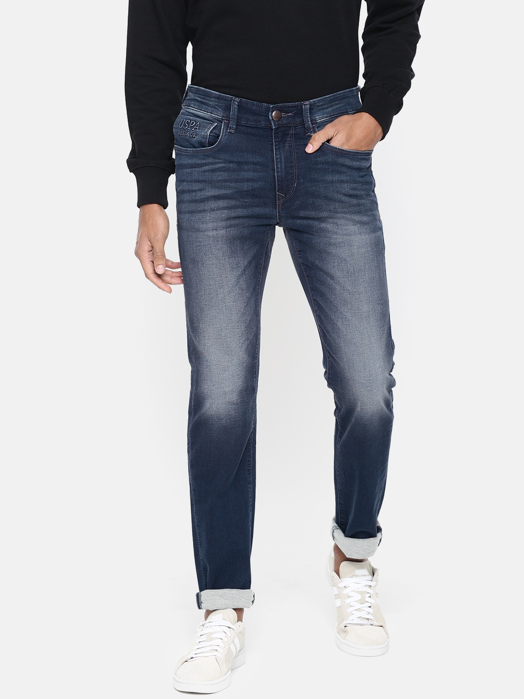 

U.S. Polo Assn. Denim Co. Men Blue Skinny Fit Mid-Rise Clean Look Stretchable Jeans