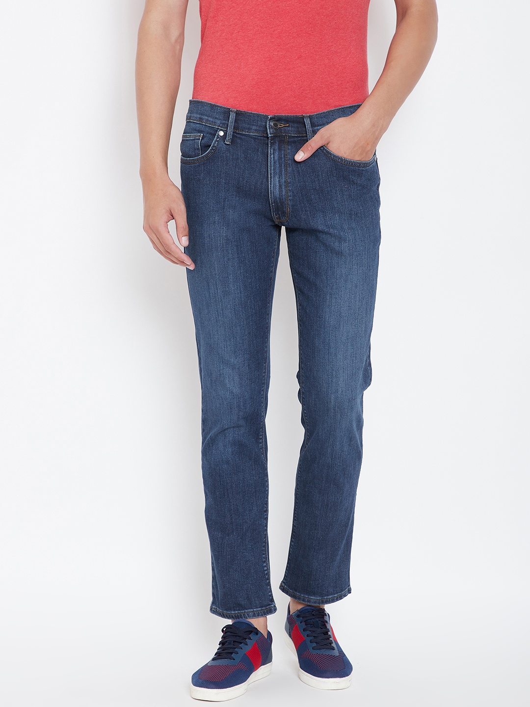 

Marks & Spencer Men Blue Slim Fit Mid-Rise Clean Look Stretchable Jeans