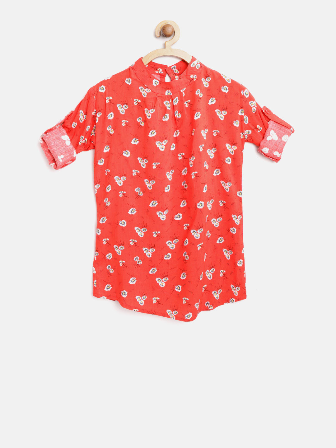 

Bella Moda Girls Red Floral Printed Top