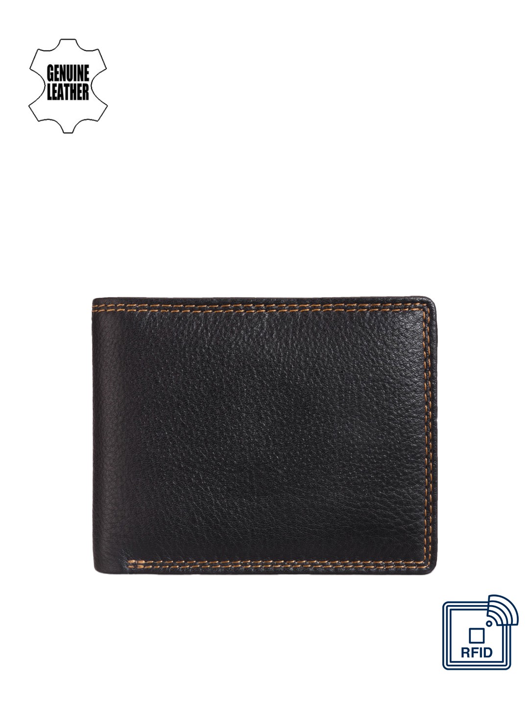 

Teakwood Leathers Men Black Genuine Leather Wallet