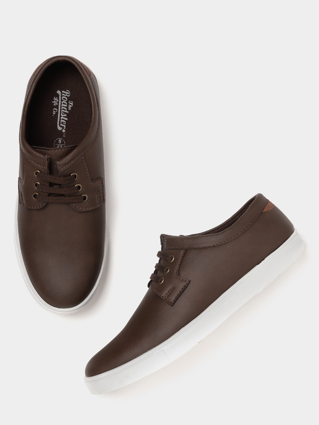 

The Roadster Lifestyle Co Men Coffee Brown Solid Sneakers