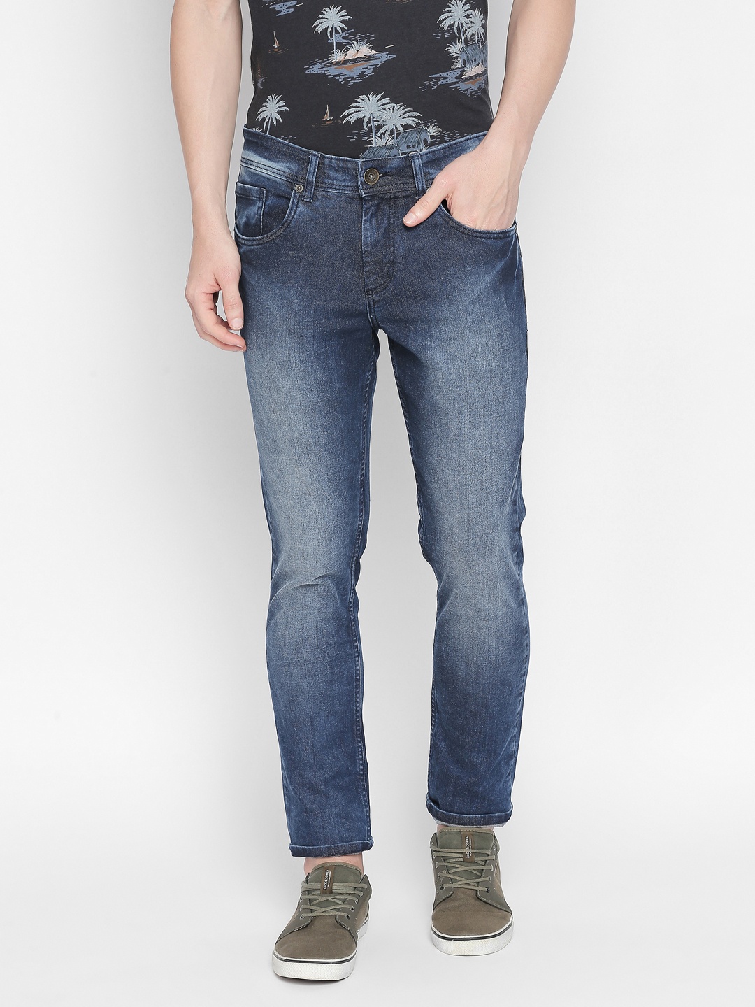 

Basics Men Blue Regular Fit Low-Rise Clean Look Stretchable Jeans