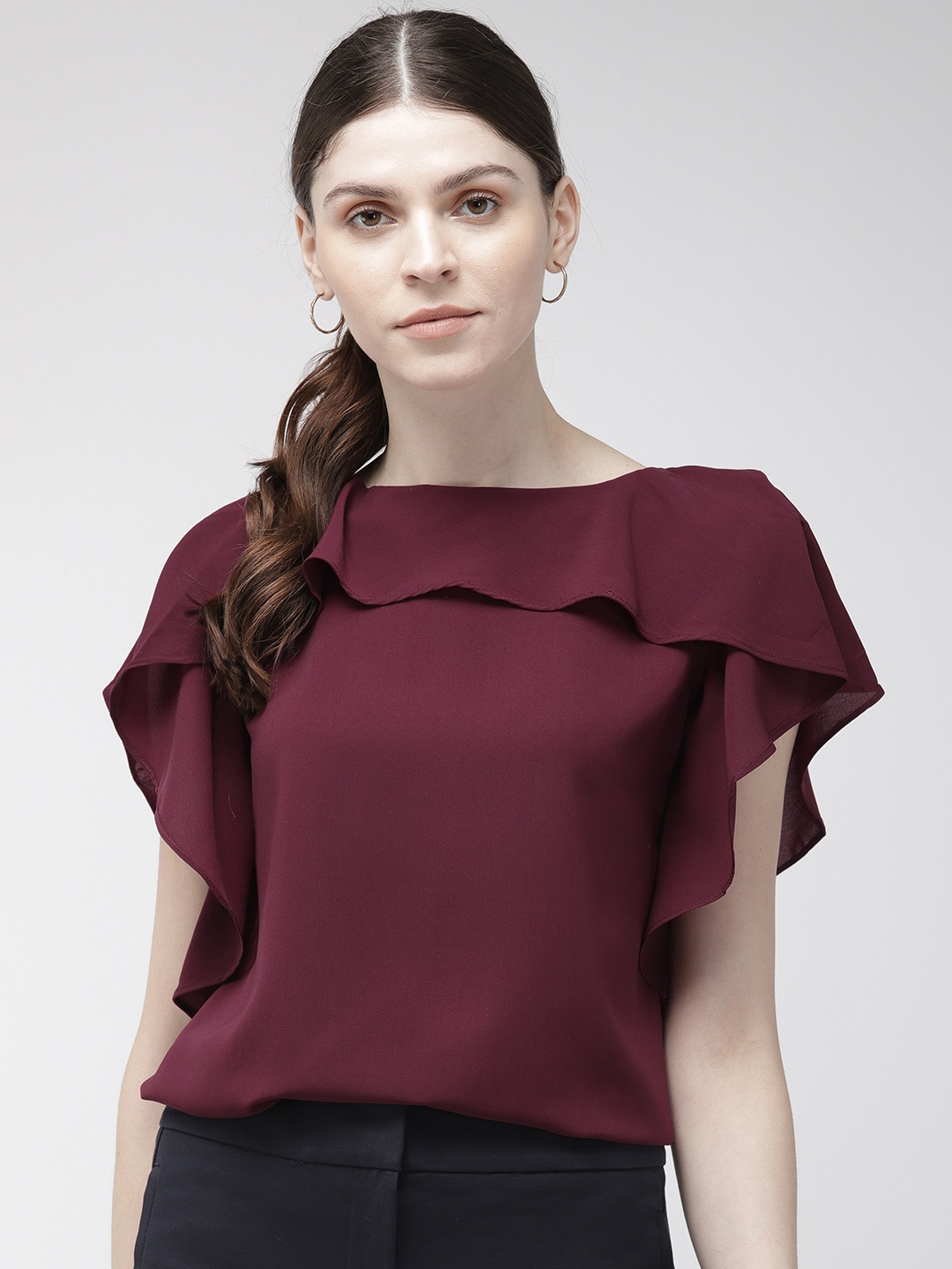 

20Dresses Women Burgundy Solid Top