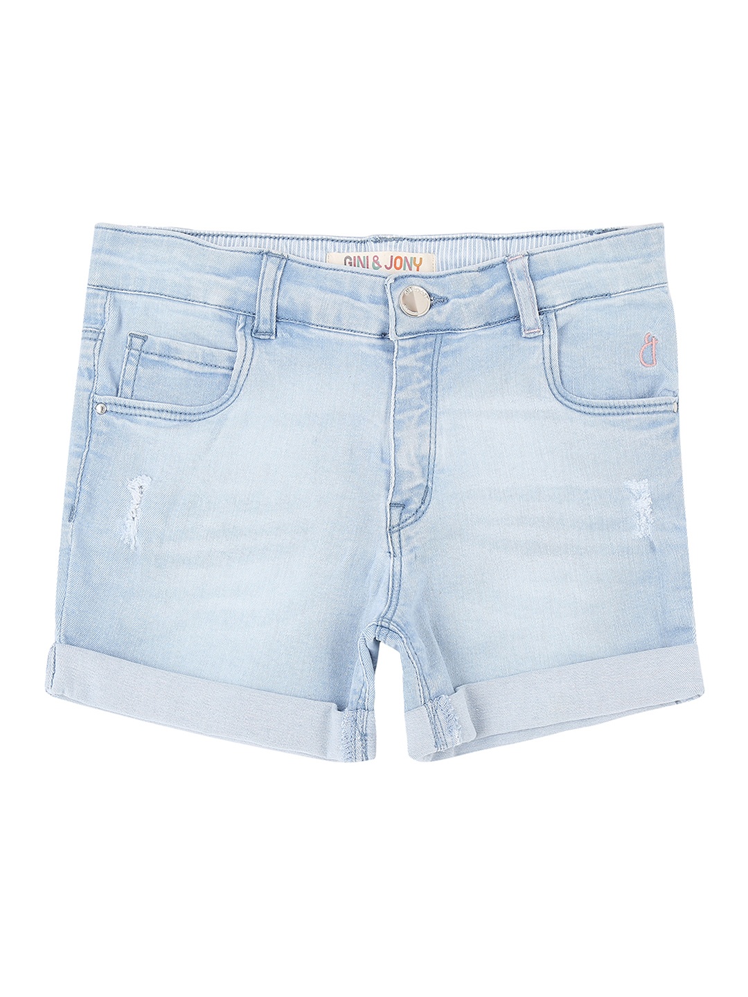 

Gini and Jony Girls Blue Solid Regular Fit Shorts