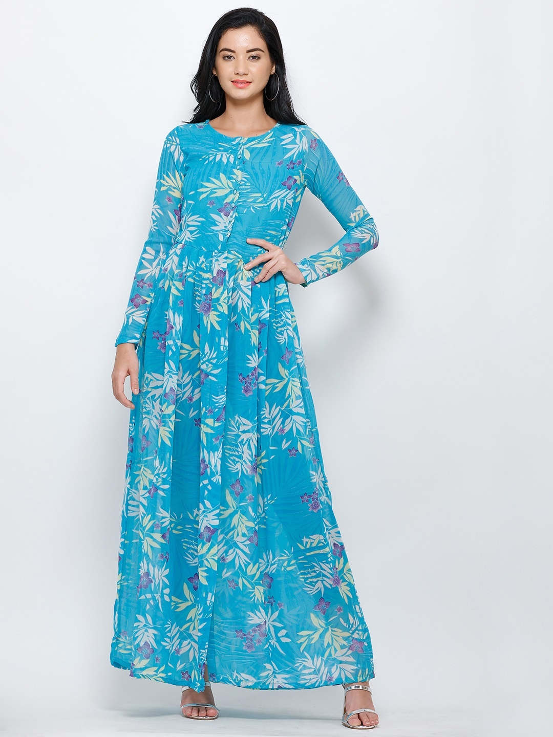 

Cation Printed Front Slit Tunic, Blue