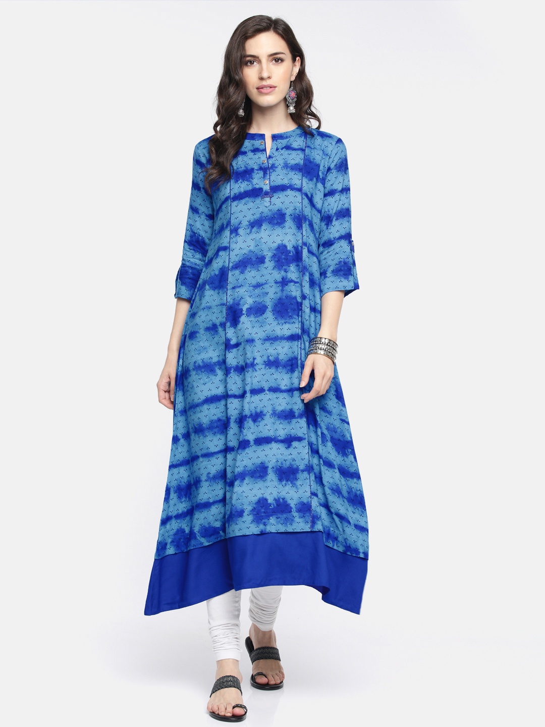 

Span Women Blue Dyed A-Line Kurta