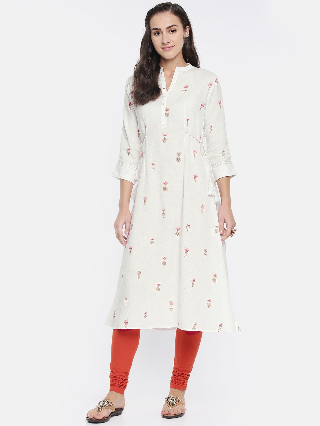 

Span Women White Printed A-Line Kurta