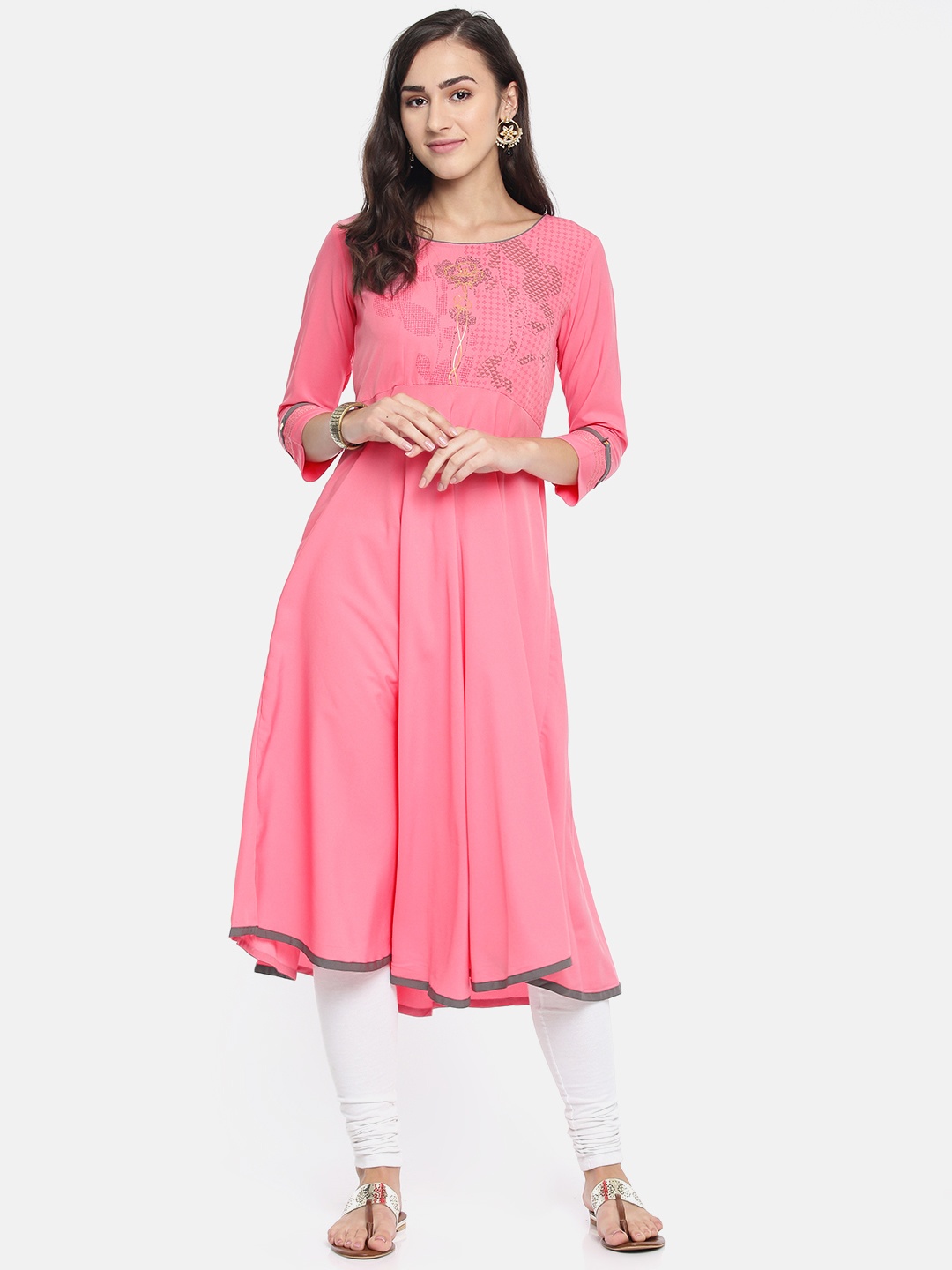 

Span Women Pink Printed A-Line Kurta