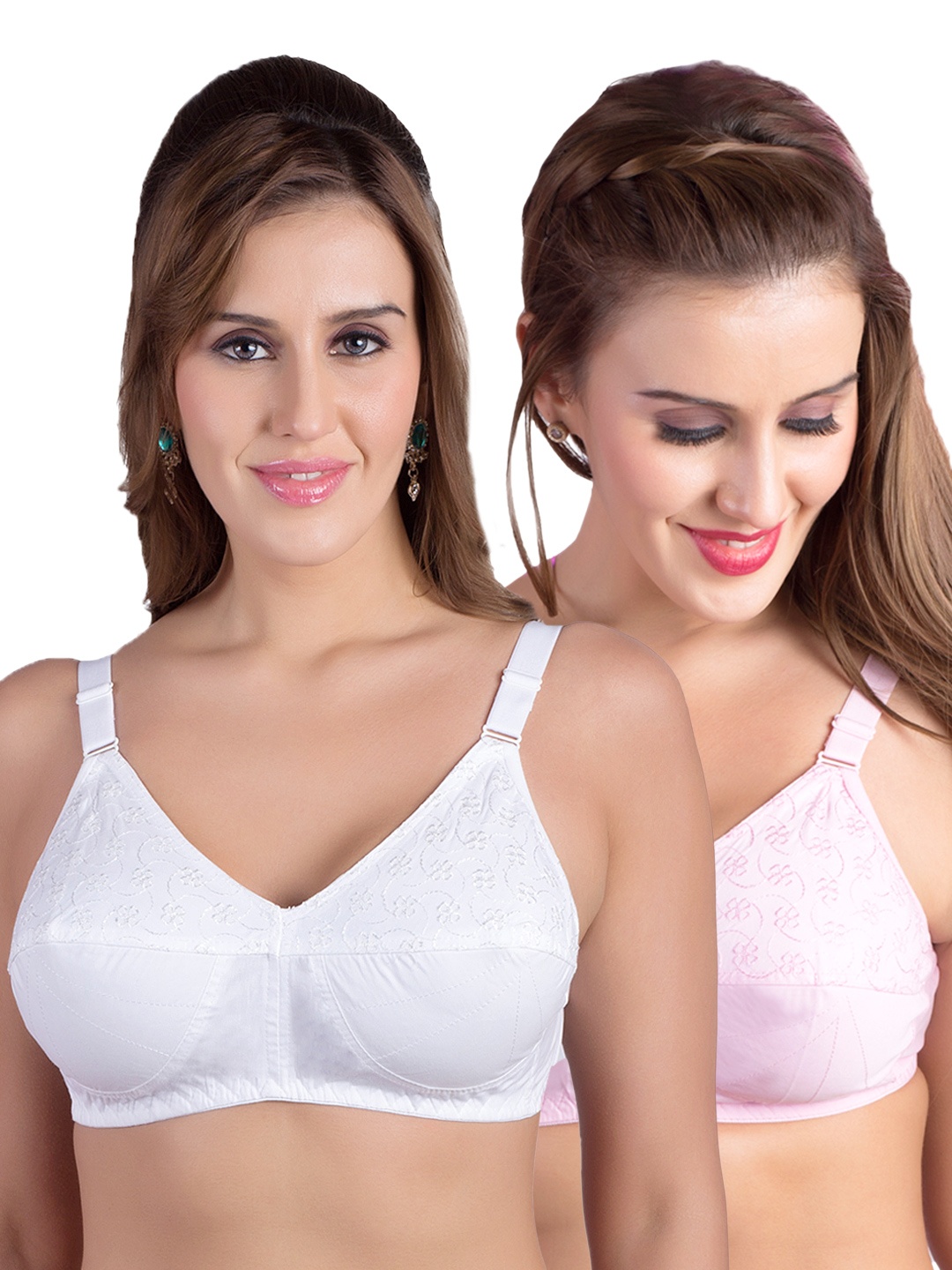 

Rajnie Pack of 2 Full-Coverage Bras RJ-635, White